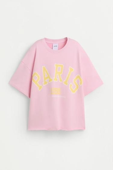 Printed short sleeve sweatshirt — PINK 6