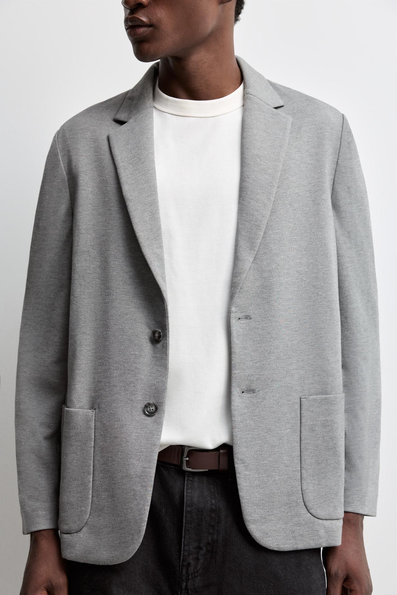 Stretch casual blazer — GREY