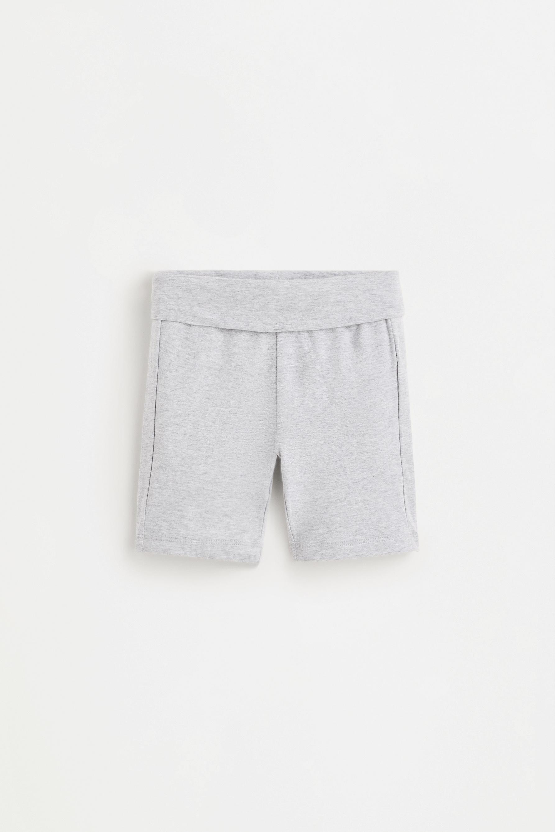 Cycling leggings with fold-over waist — PALE GREY