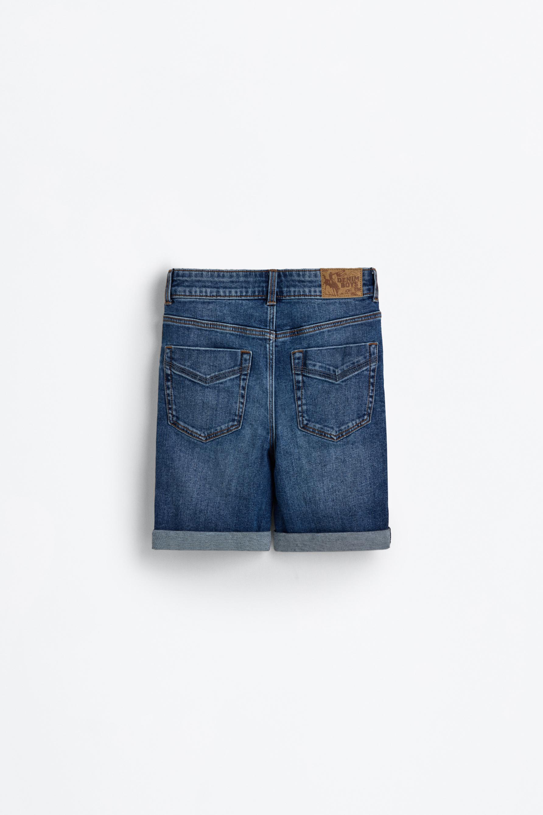Slim comfort denim Bermuda shorts — DARK BLUE