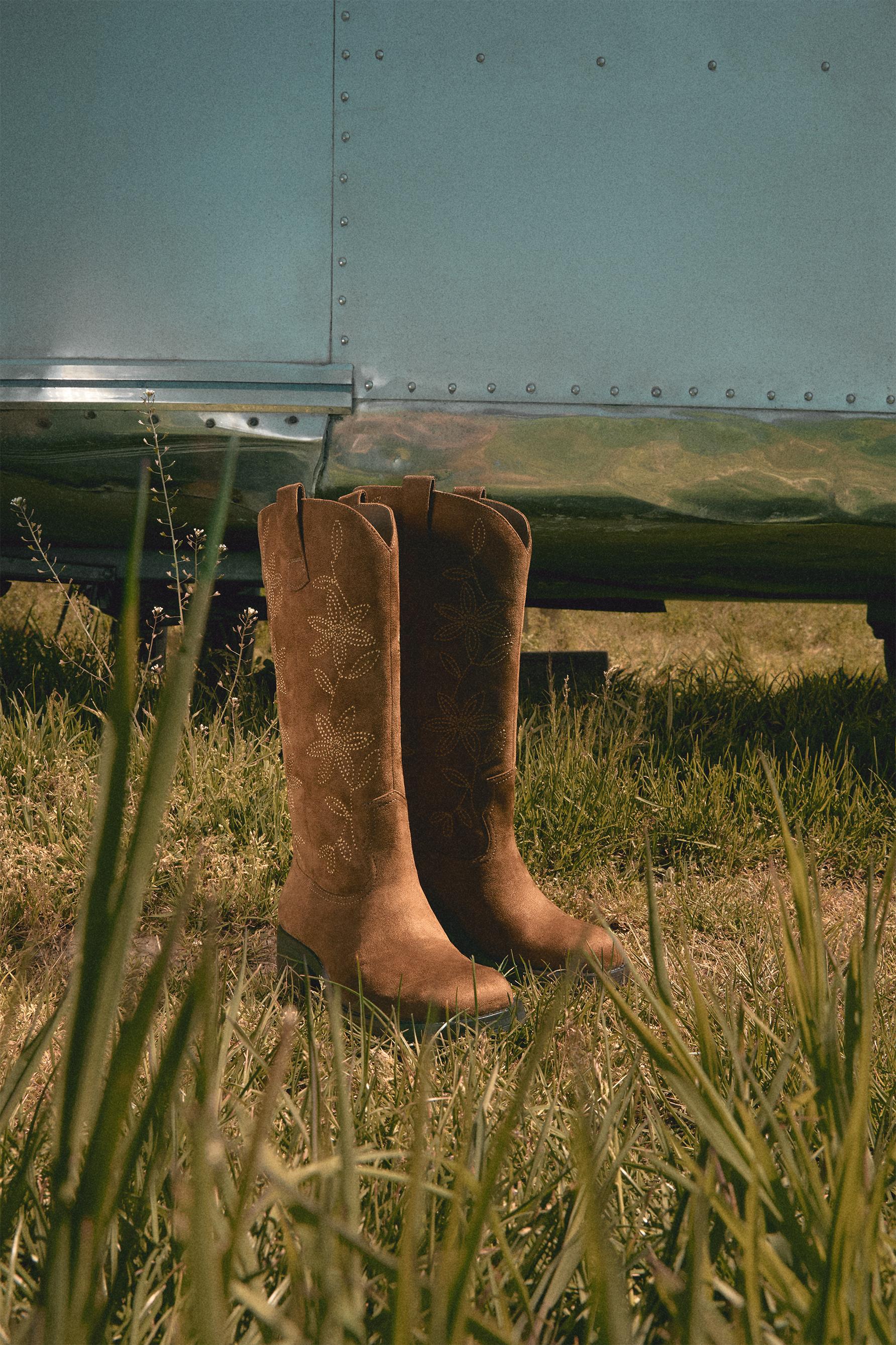Western topstitched boot — LEATHER
