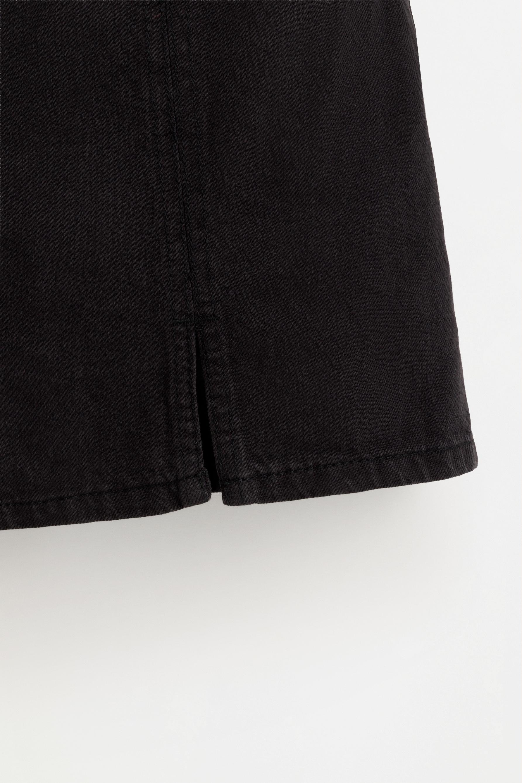 Denim skort — BLACK