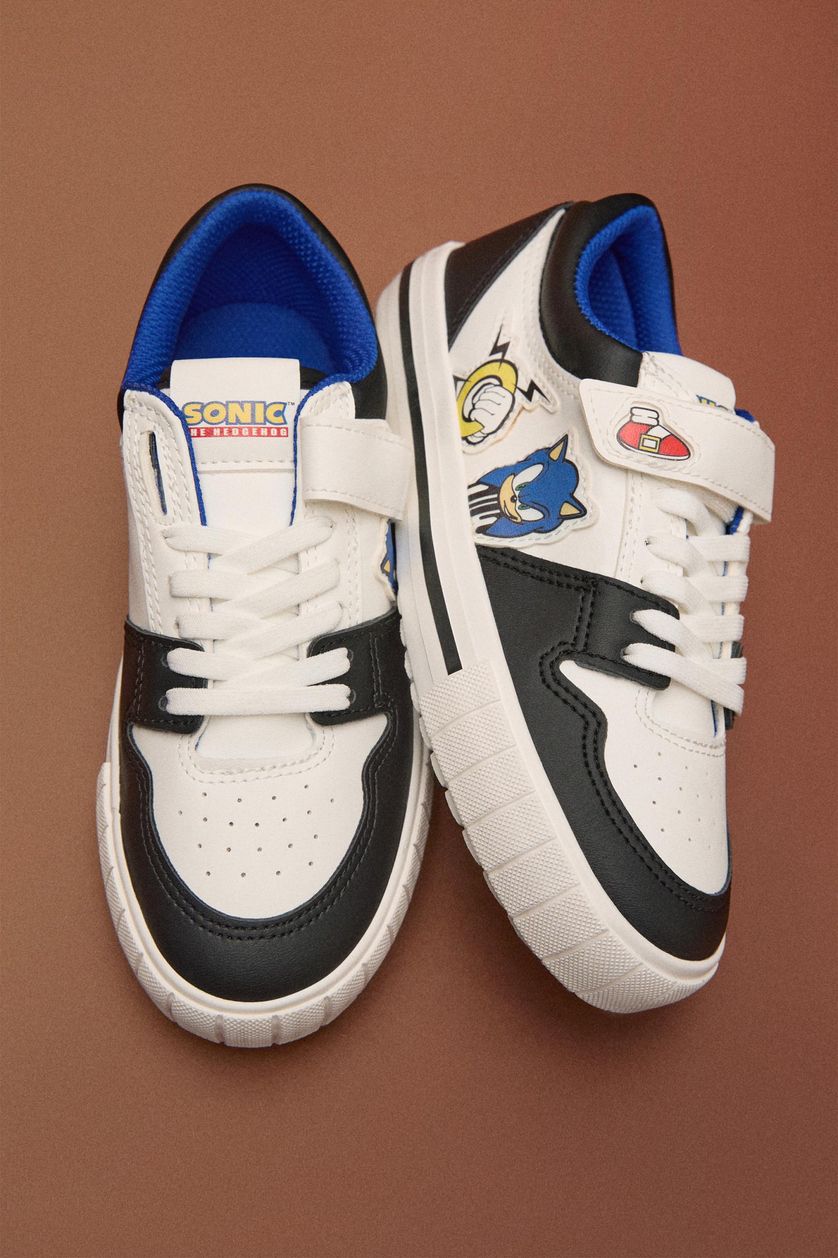 Sonic™ | Sega patch sneakers with thin sole — WHITE