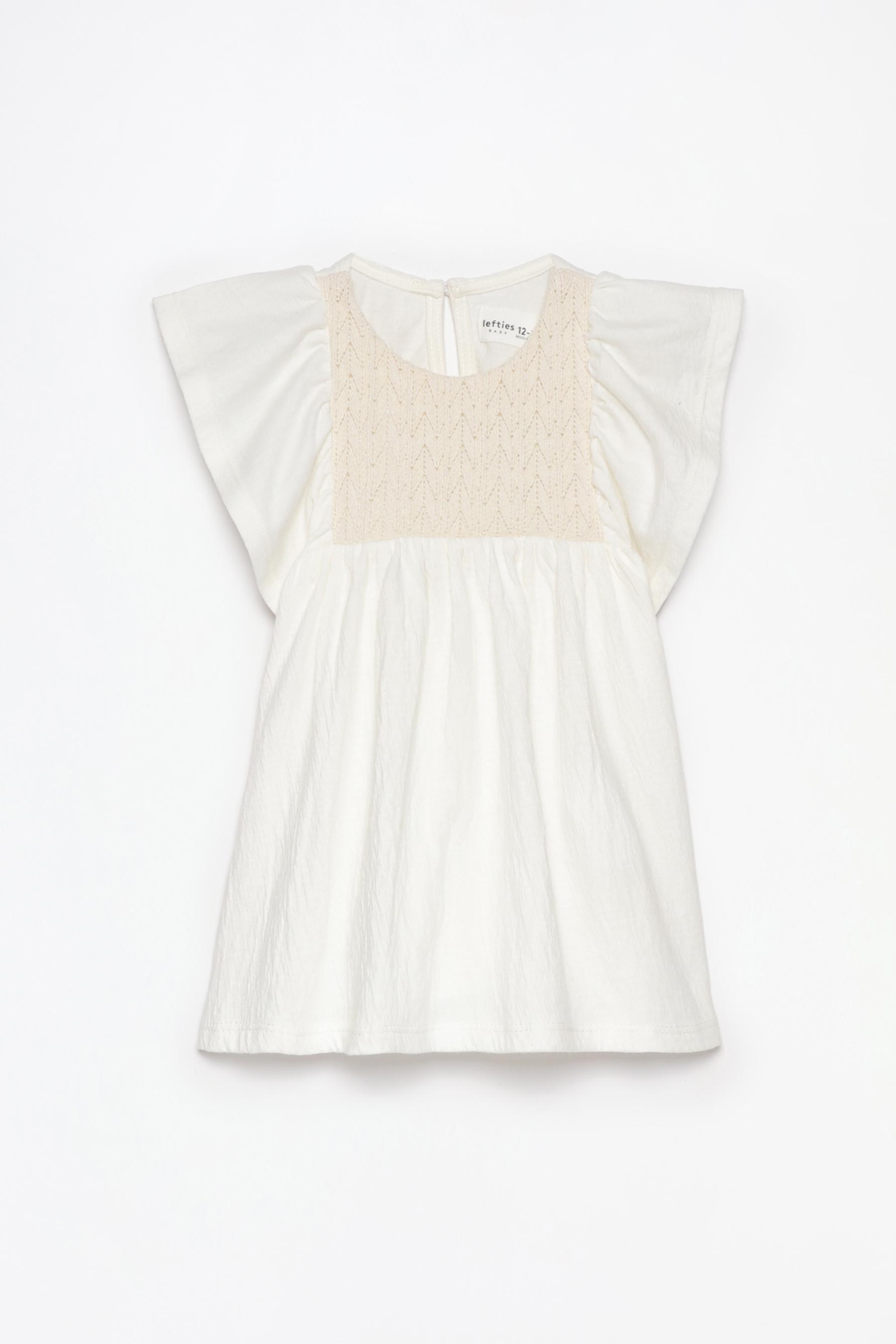 Vestido combinado textura