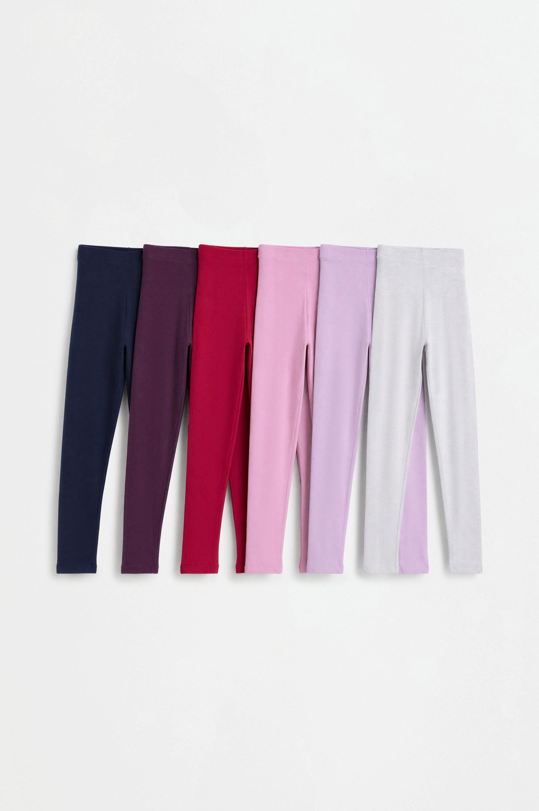 6-pack of solid-colored leggings — PALE GREY