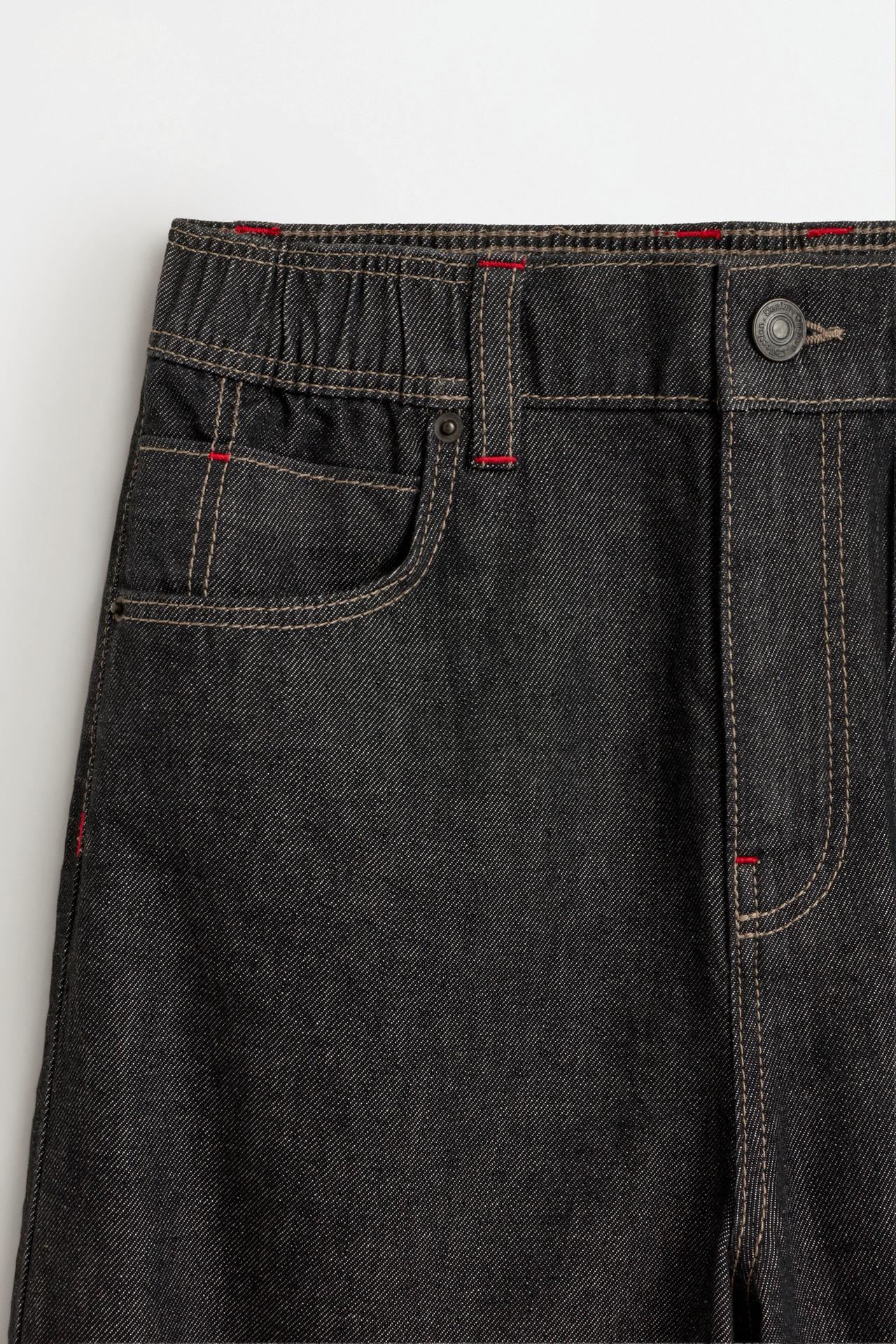 Skate-fit patch jeans — BLACK