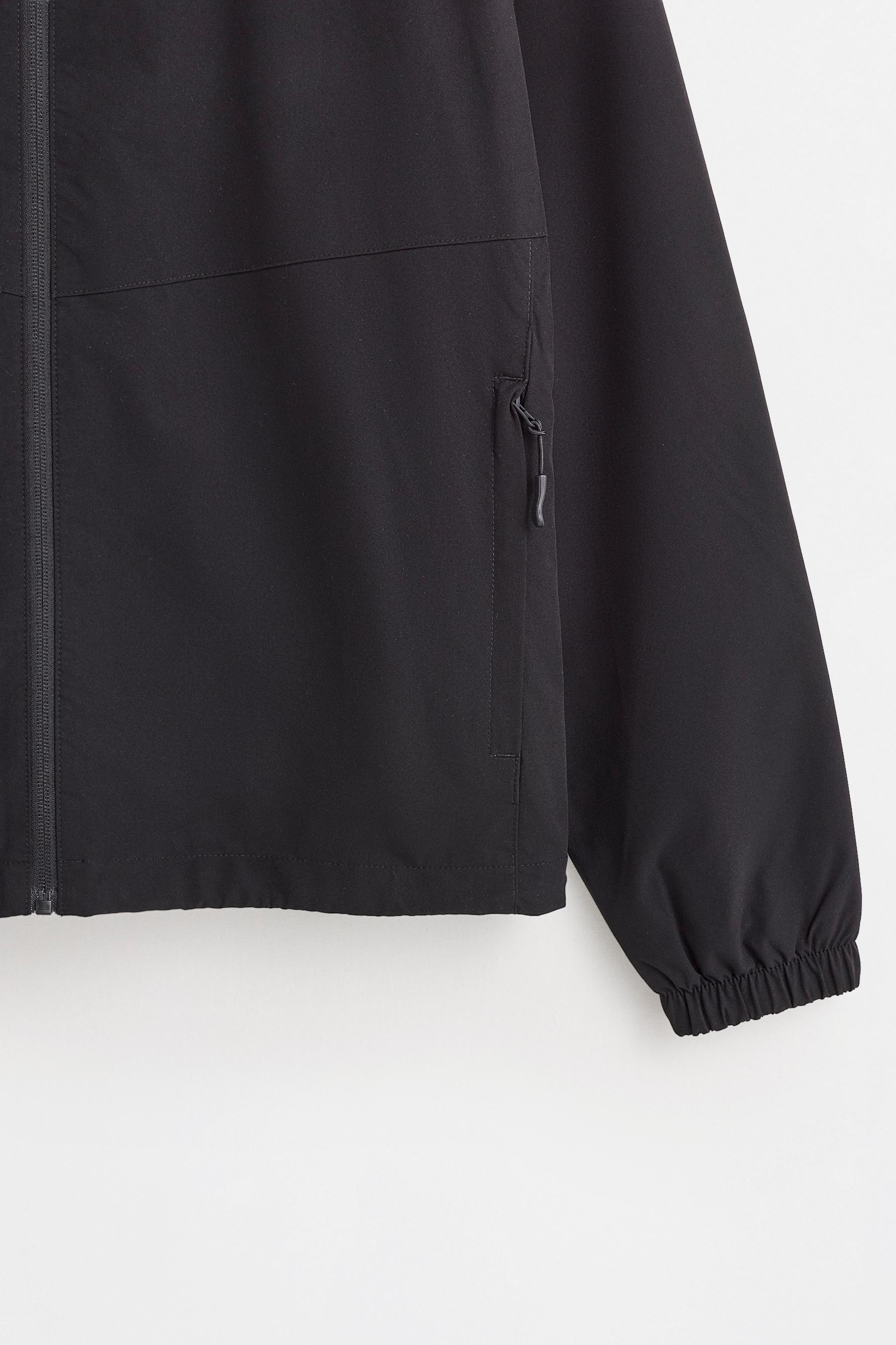 High neck windbreaker — BLACK