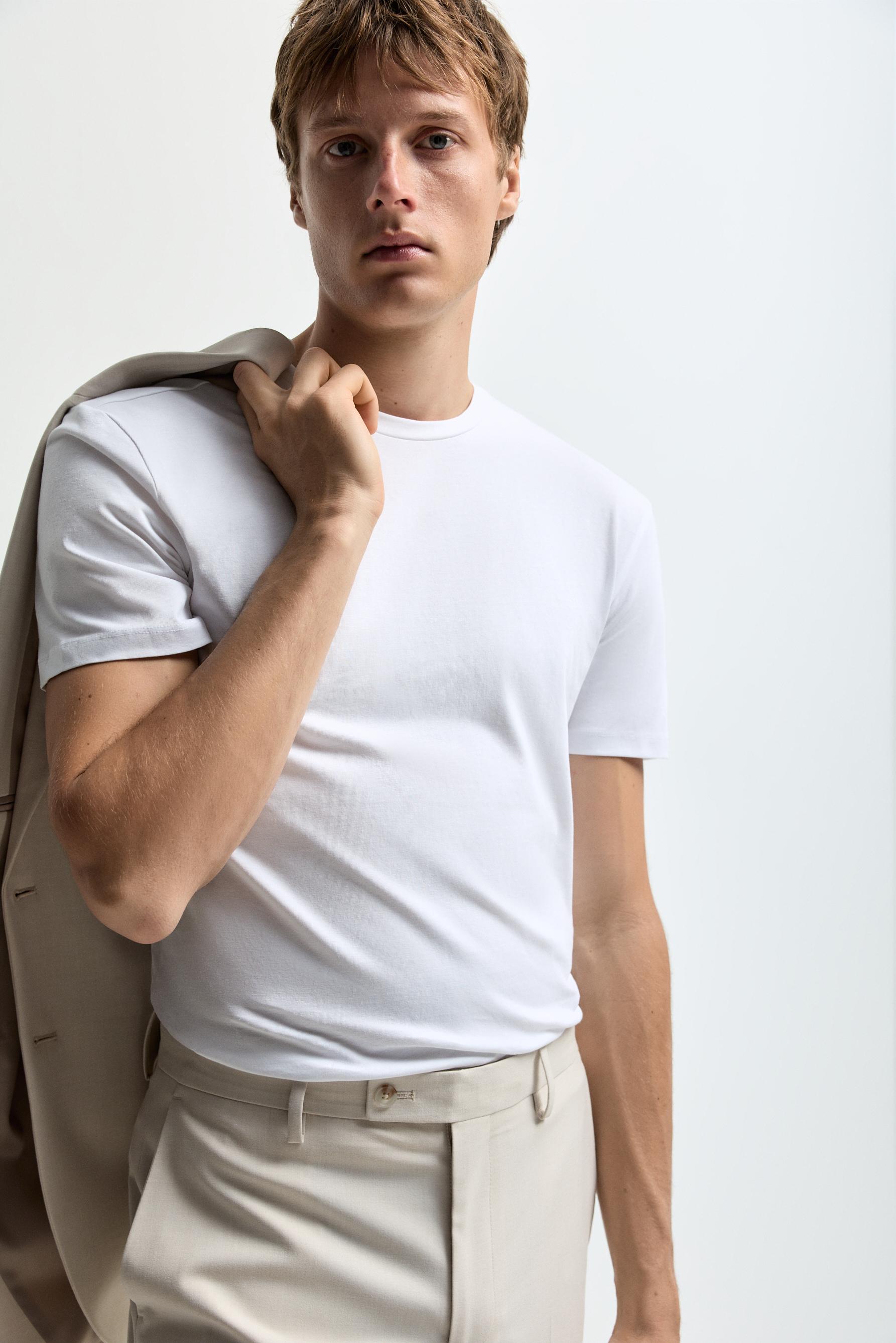 Soft slim fit T-shirt — WHITE