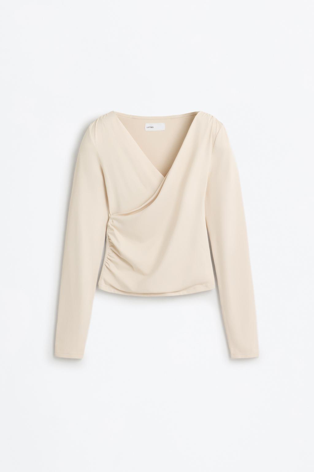 Top escote cruzado poliamida