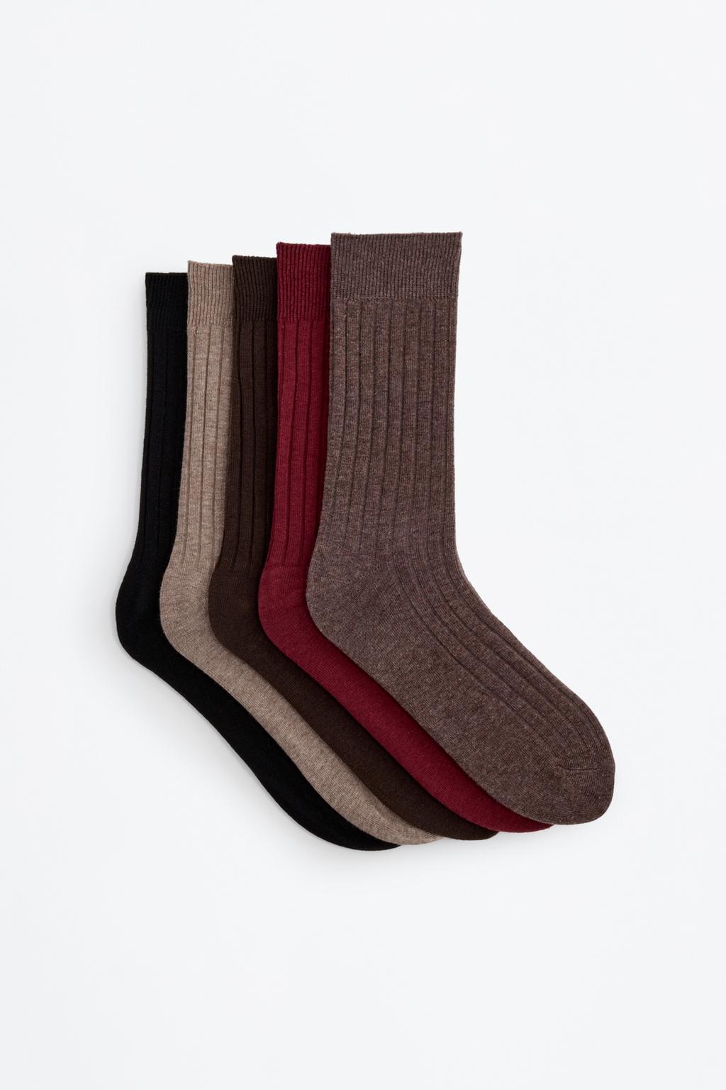 Pack of 5 long ribbed socks