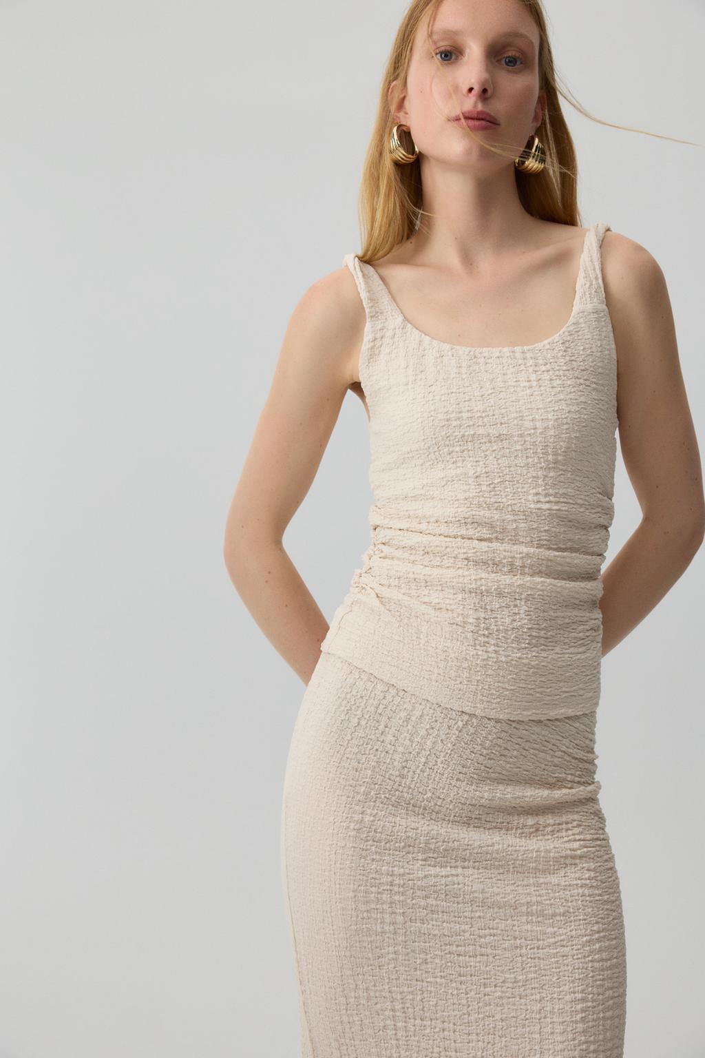 Gathered textured top