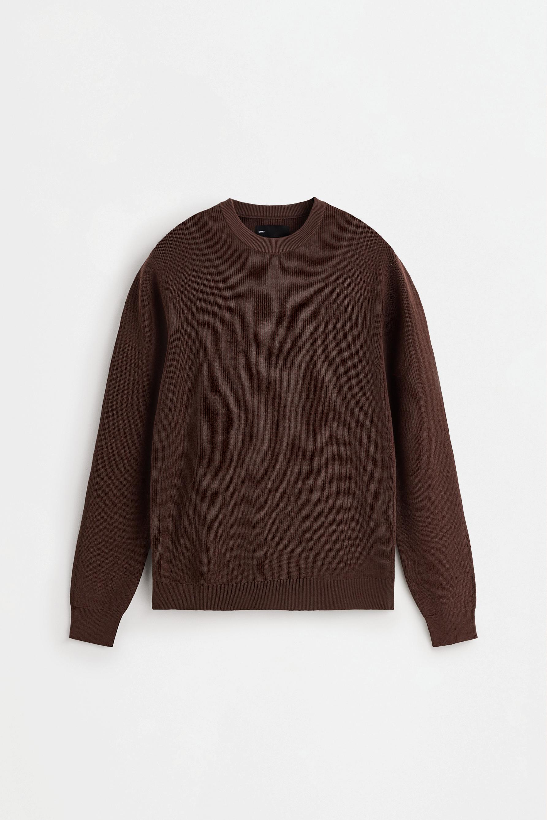 Textured sweater — BROWN