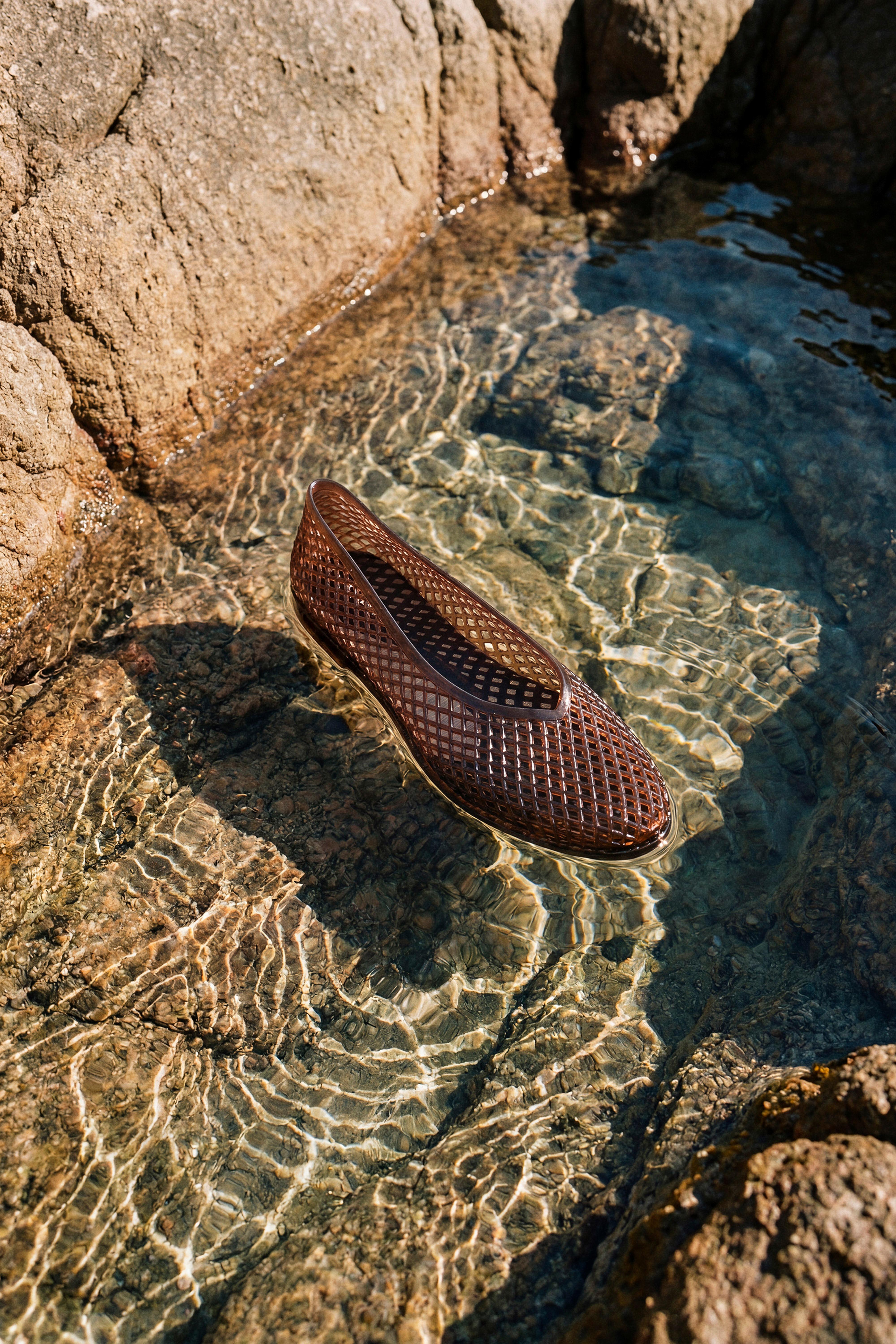 Jelly ballet flats — BROWN