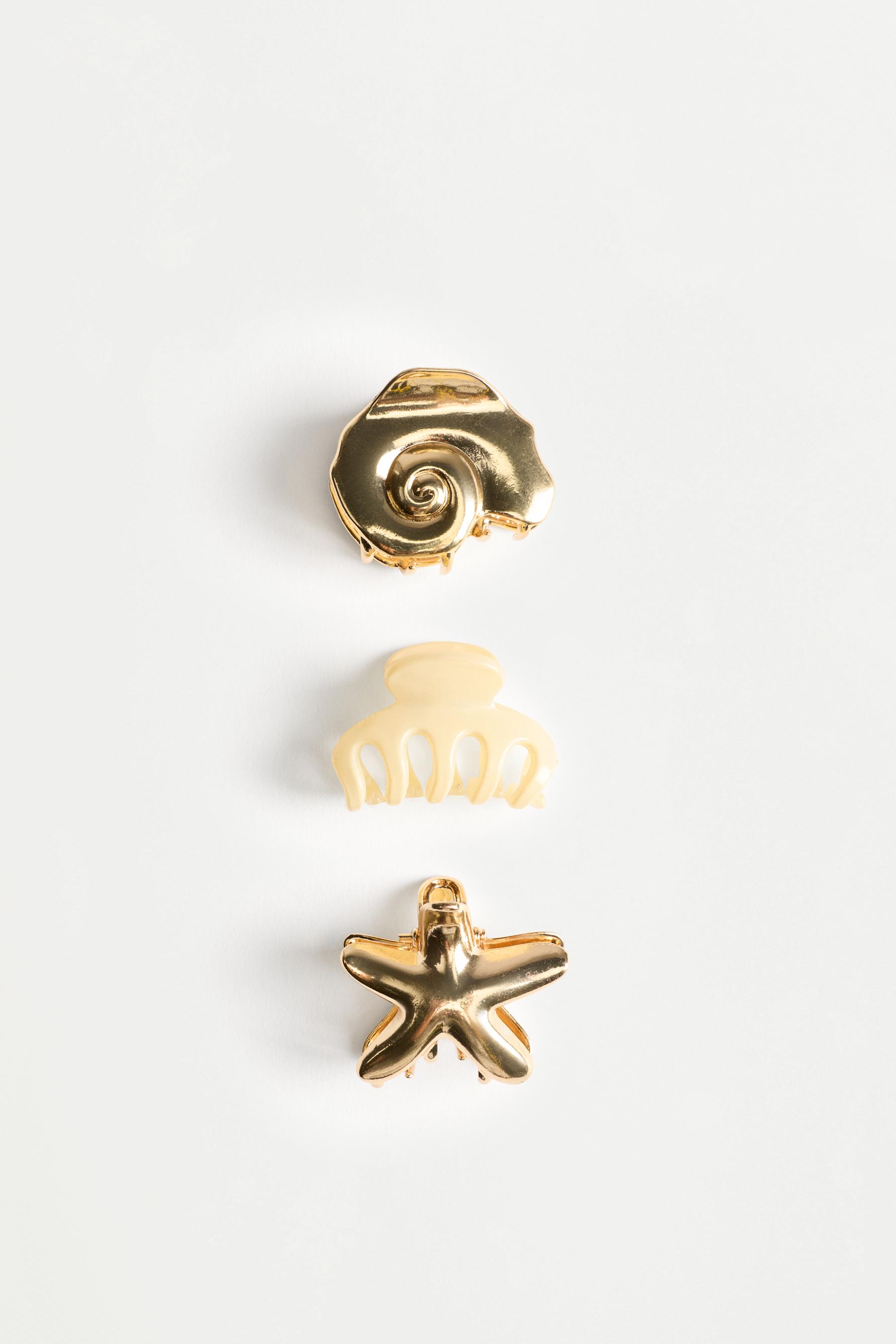 Assorted Hair Clips (3-Pack) — GOLD