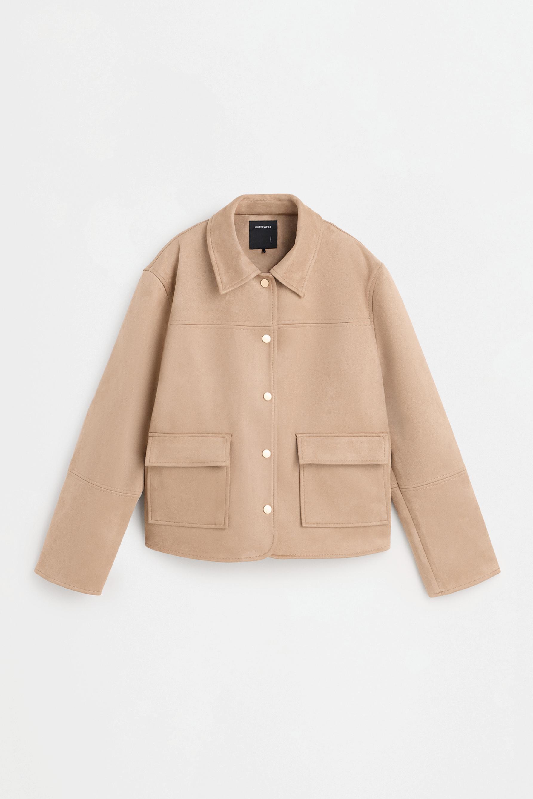 Faux suede jacket — GREY