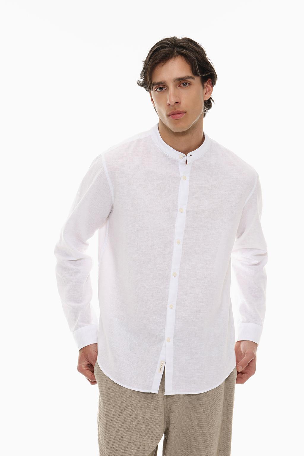 Linen-cotton blend shirt