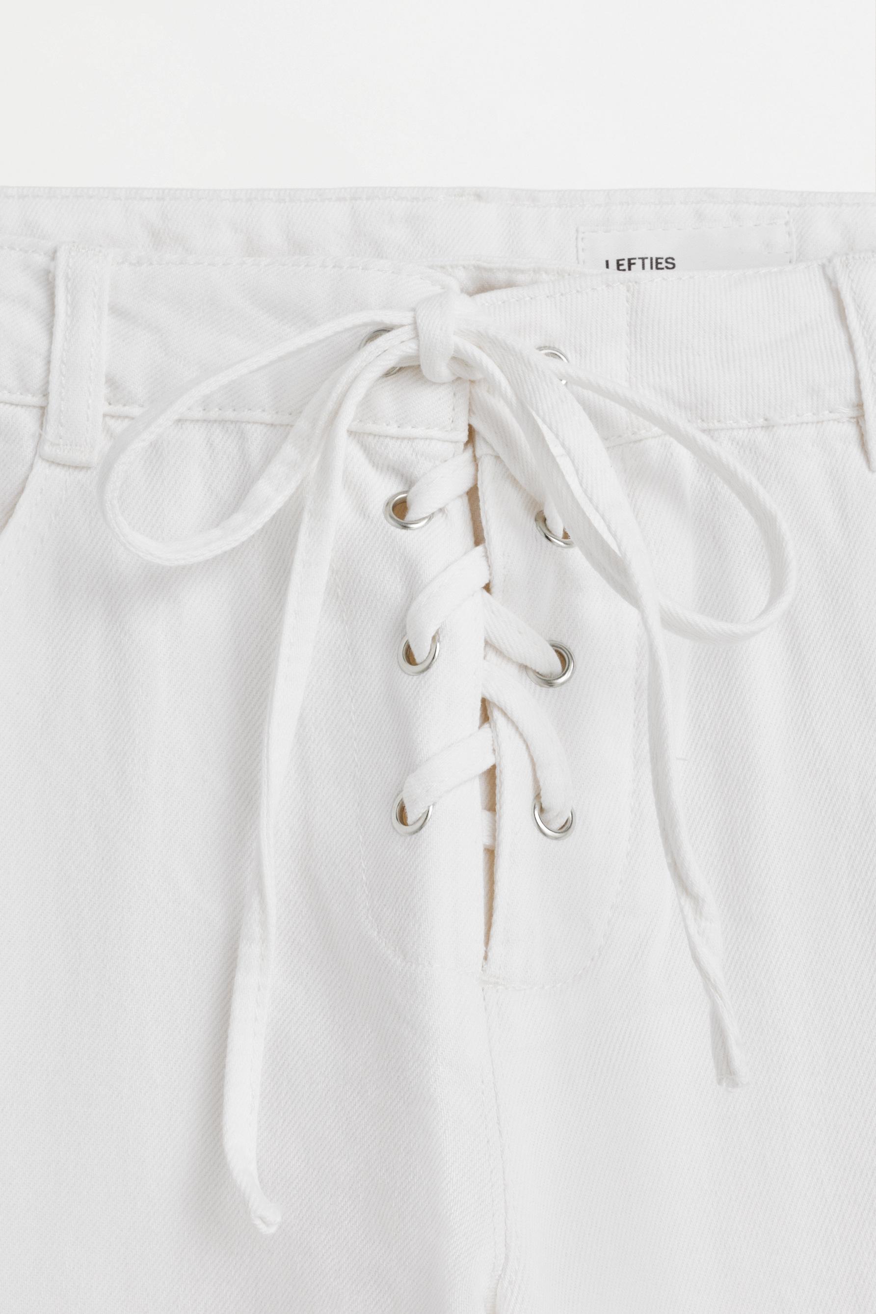 Lightweight wide-leg tie jeans — OFF WHITE
