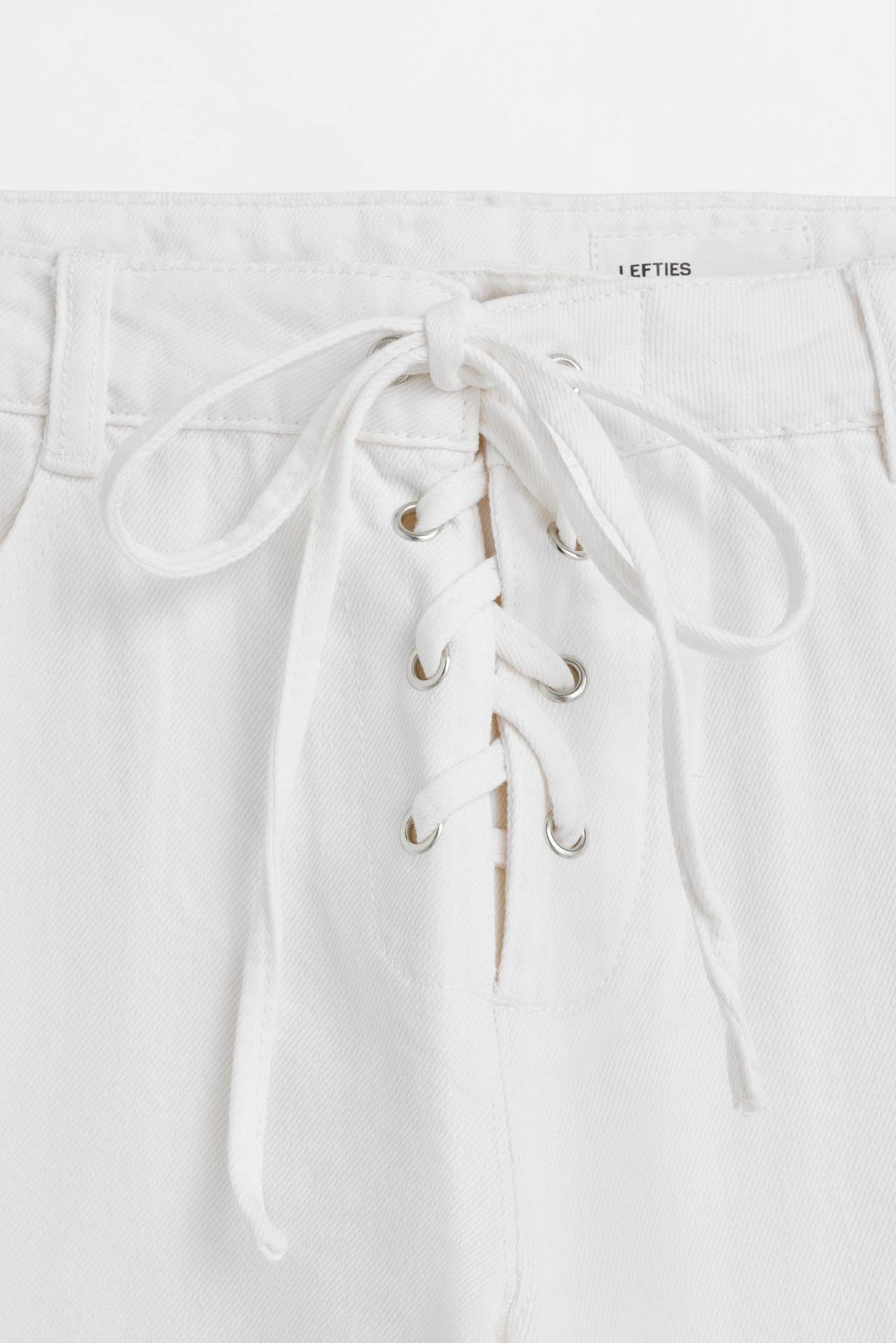 Lightweight wide-leg tie jeans — OFF WHITE