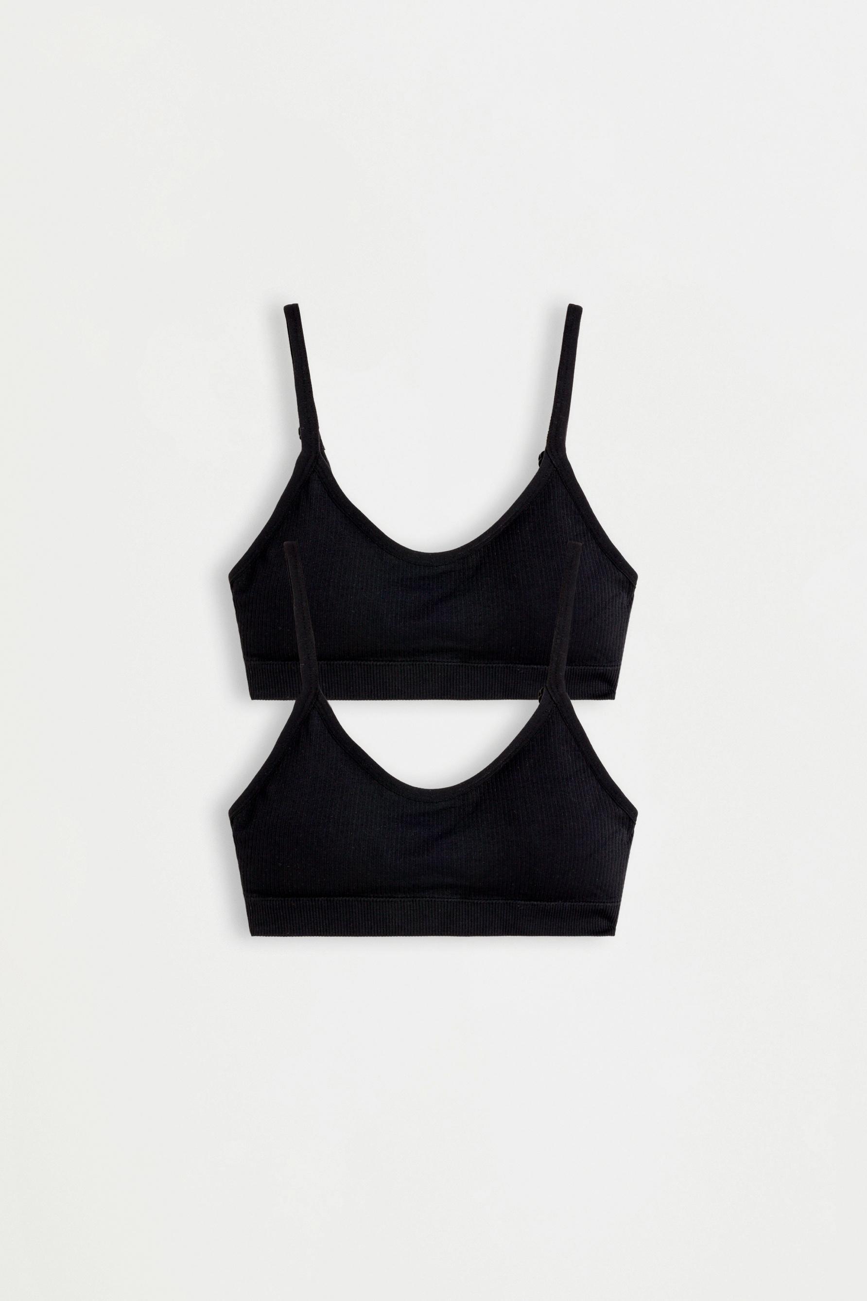 Seamless bra top (2-pack) — BLACK