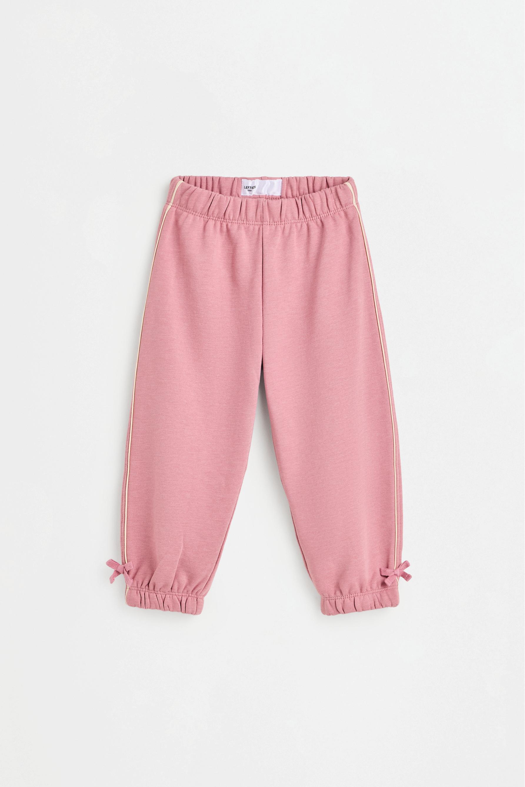 Polo sweatshirt and bow trousers set — DUSTY PINK