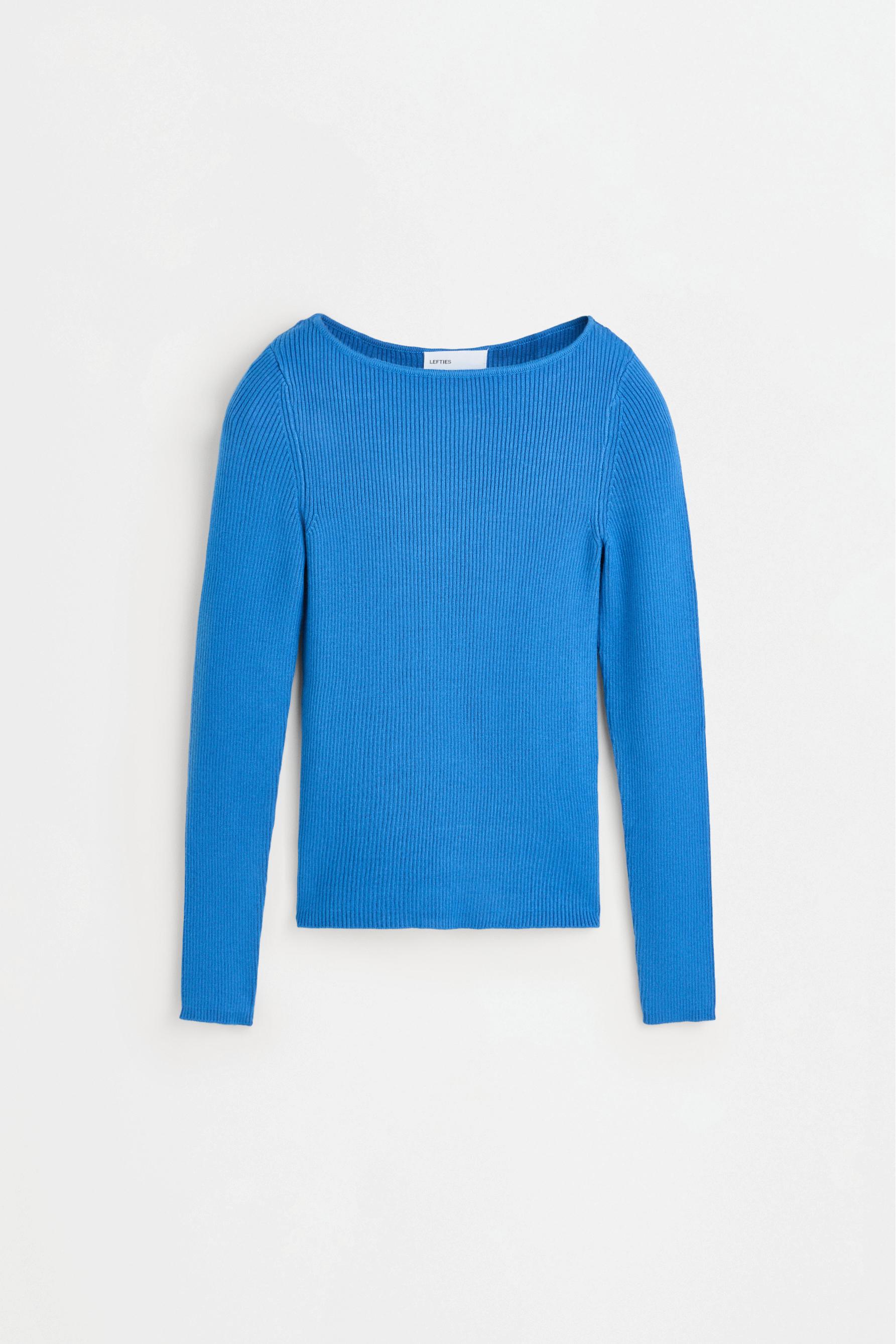 Basic rib sweater — DEEP BLUE