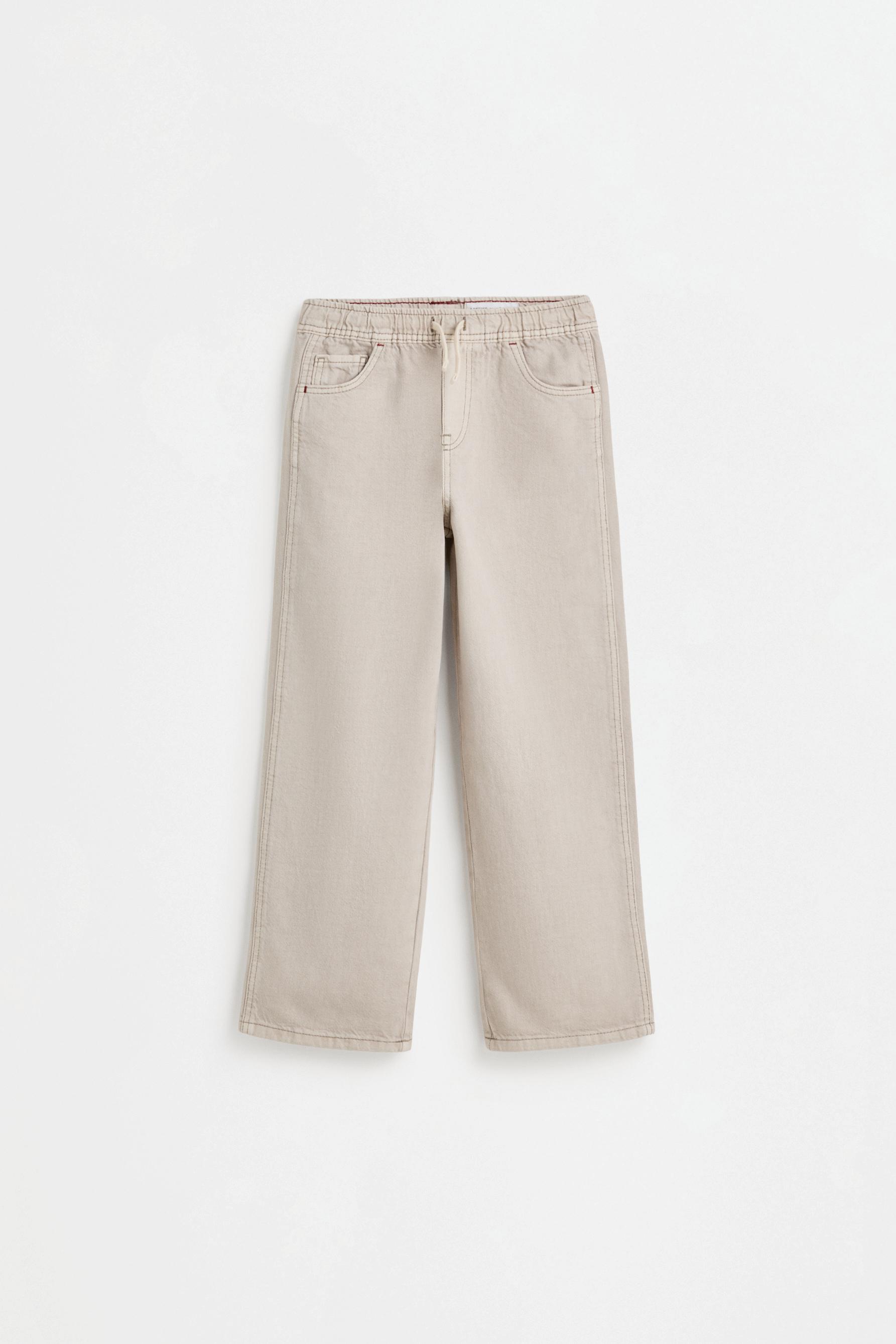 Wide-leg jogger jeans — ECRU