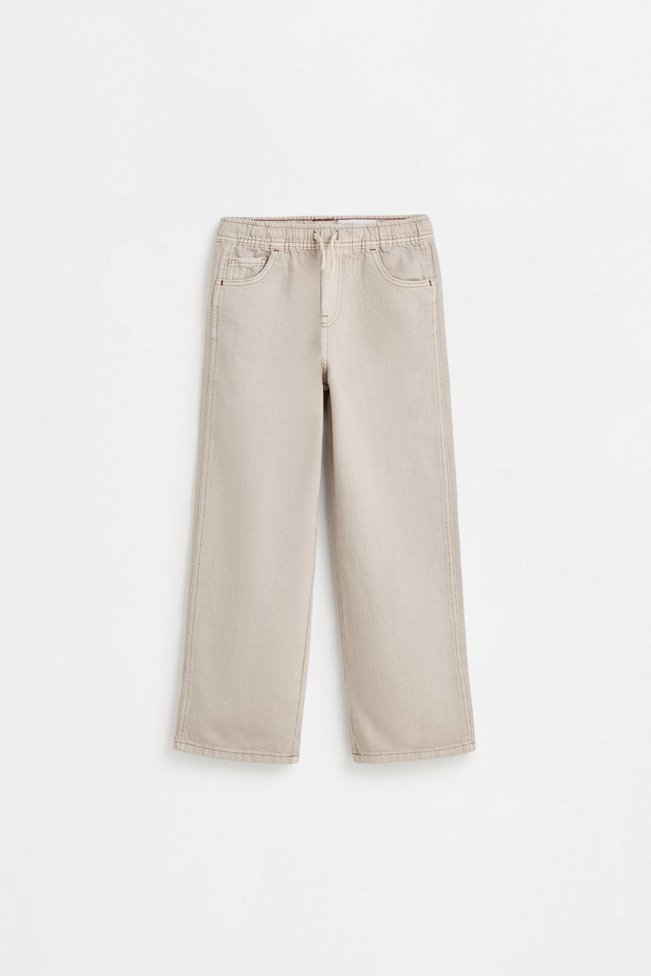 Wide-leg jogger jeans — ECRU