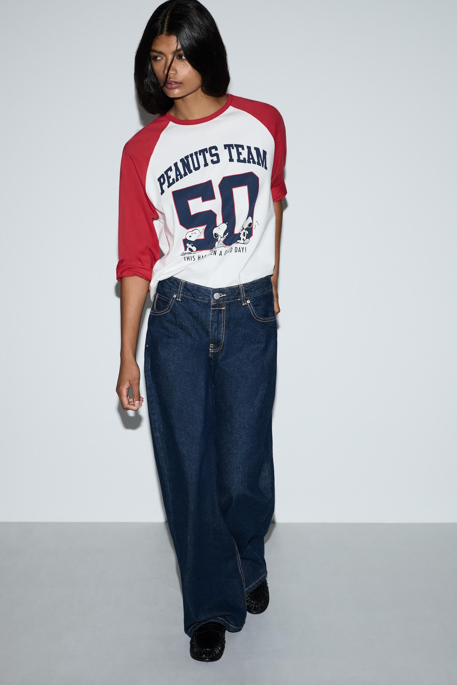 Snoopy Peanuts™ raglan sleeve T-shirt — OFF WHITE