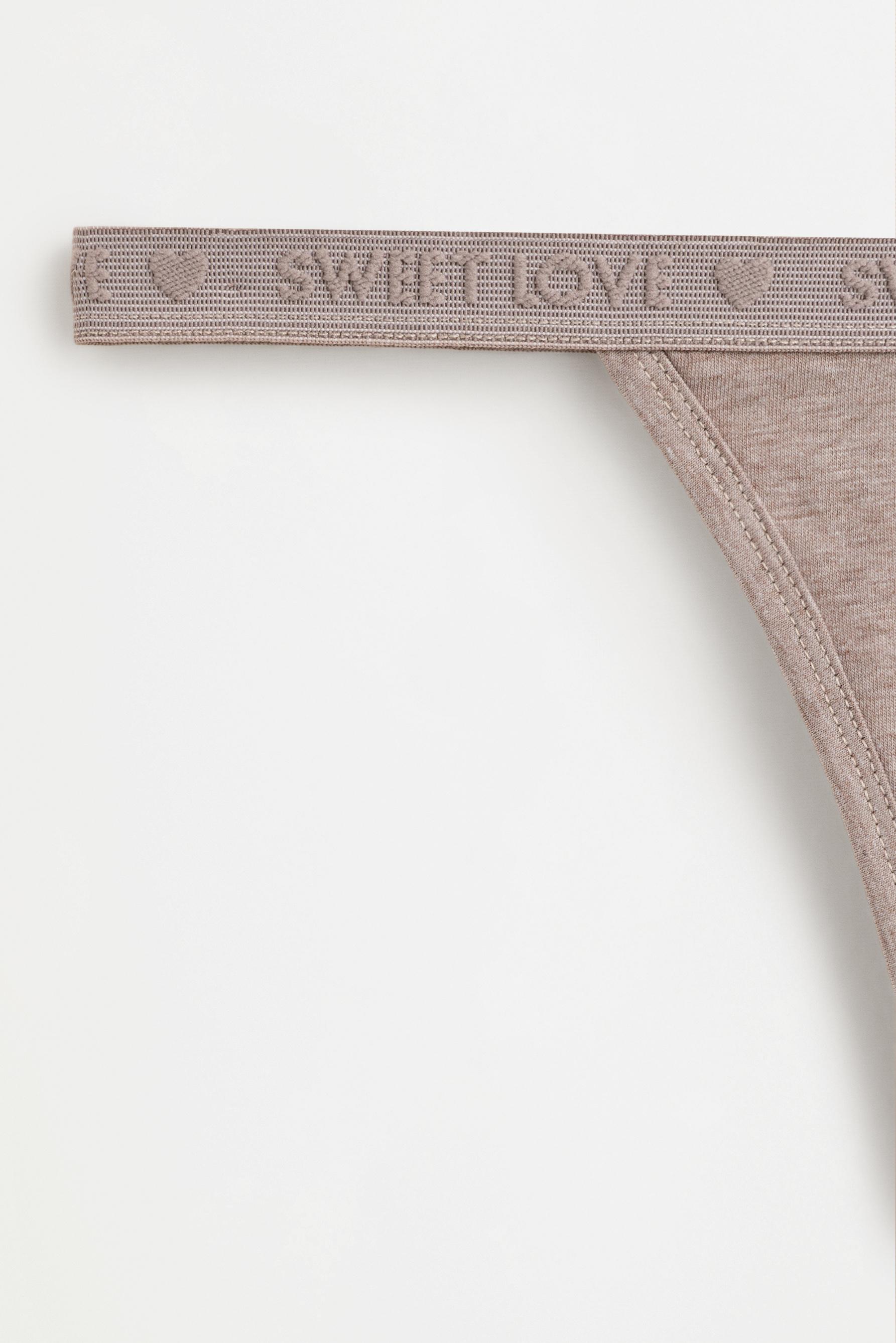 4-pack of cotton thongs — BROWN