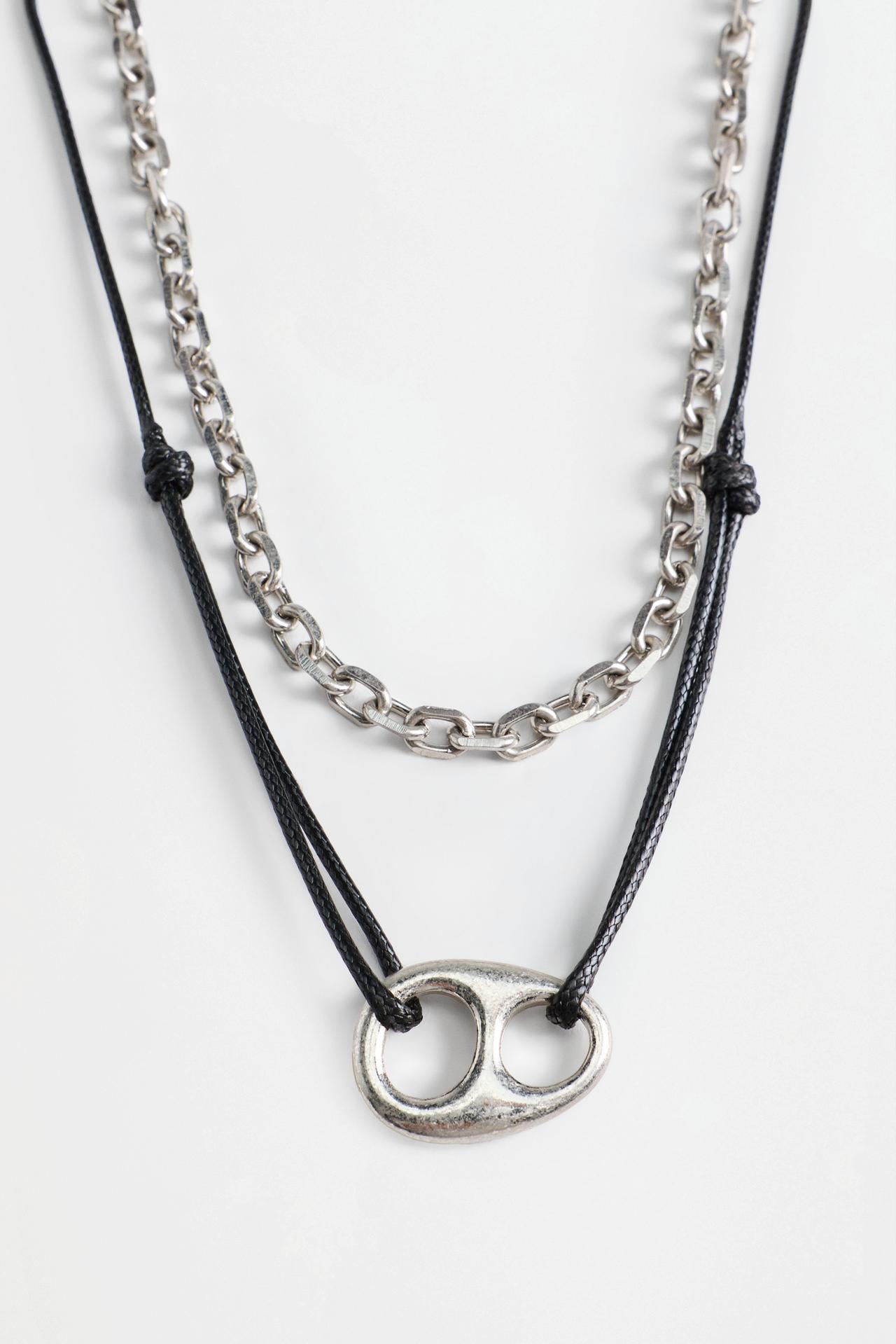 Pack of necklaces with plaque — SILVER