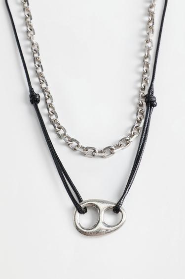Pack of necklaces with plaque — SILVER 4