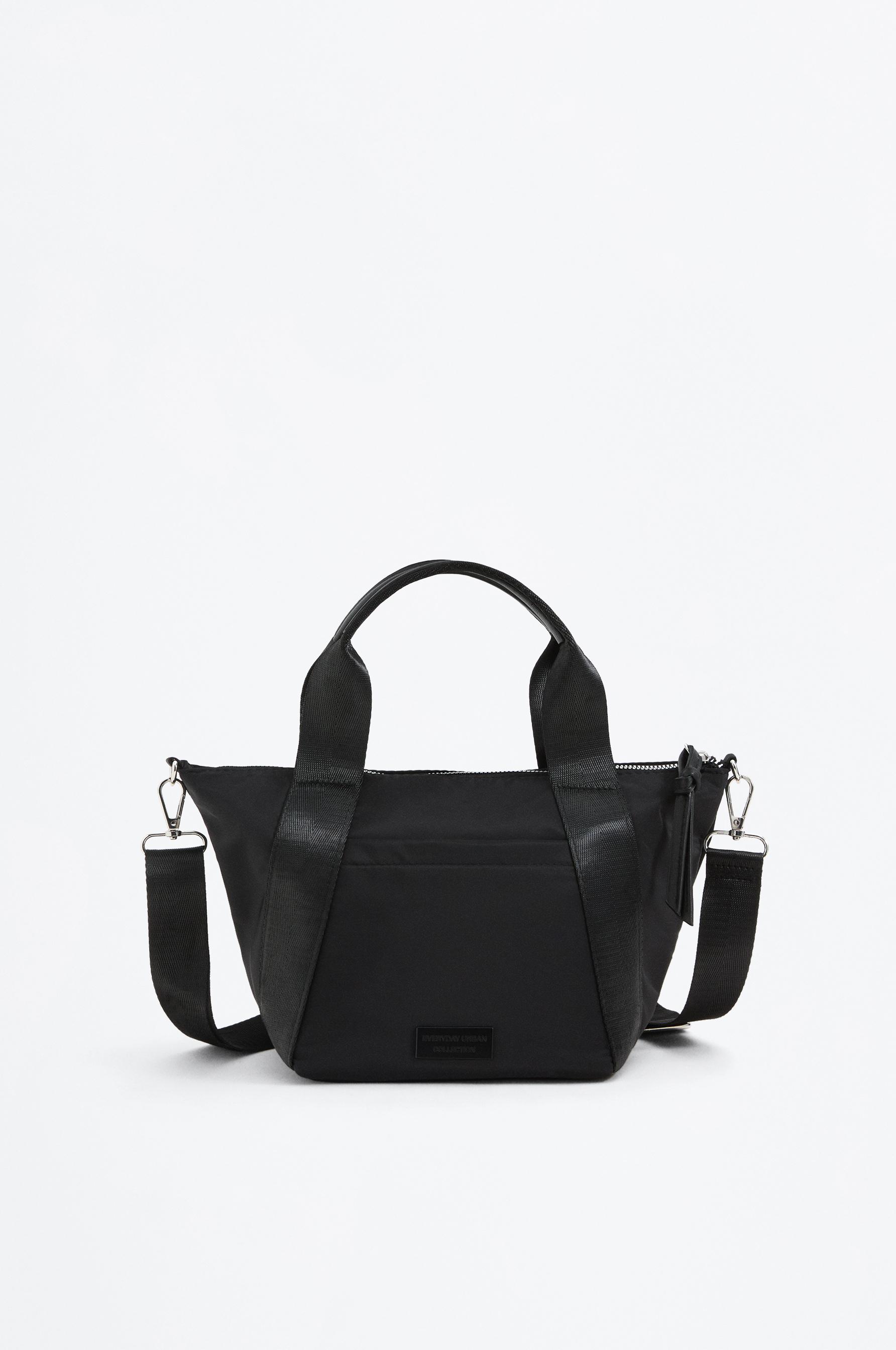 Small nylon crossbody bag — BLACK