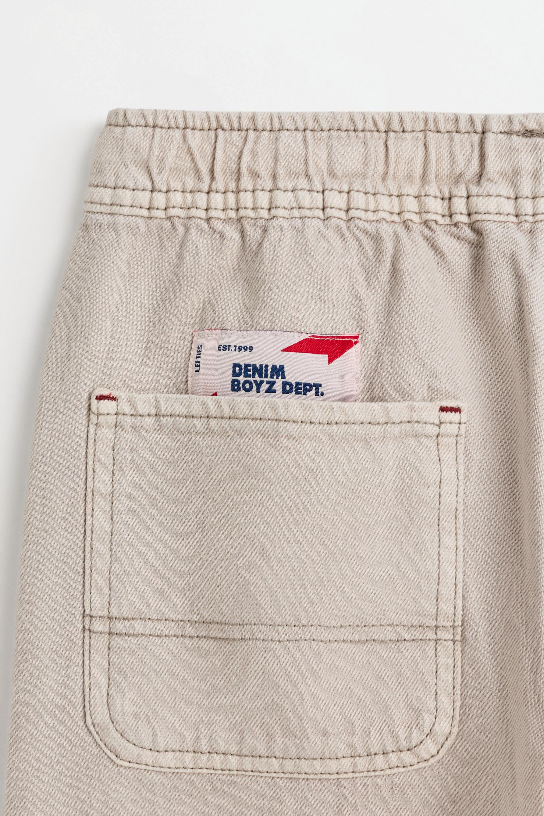 Wide-leg jogger jeans — ECRU