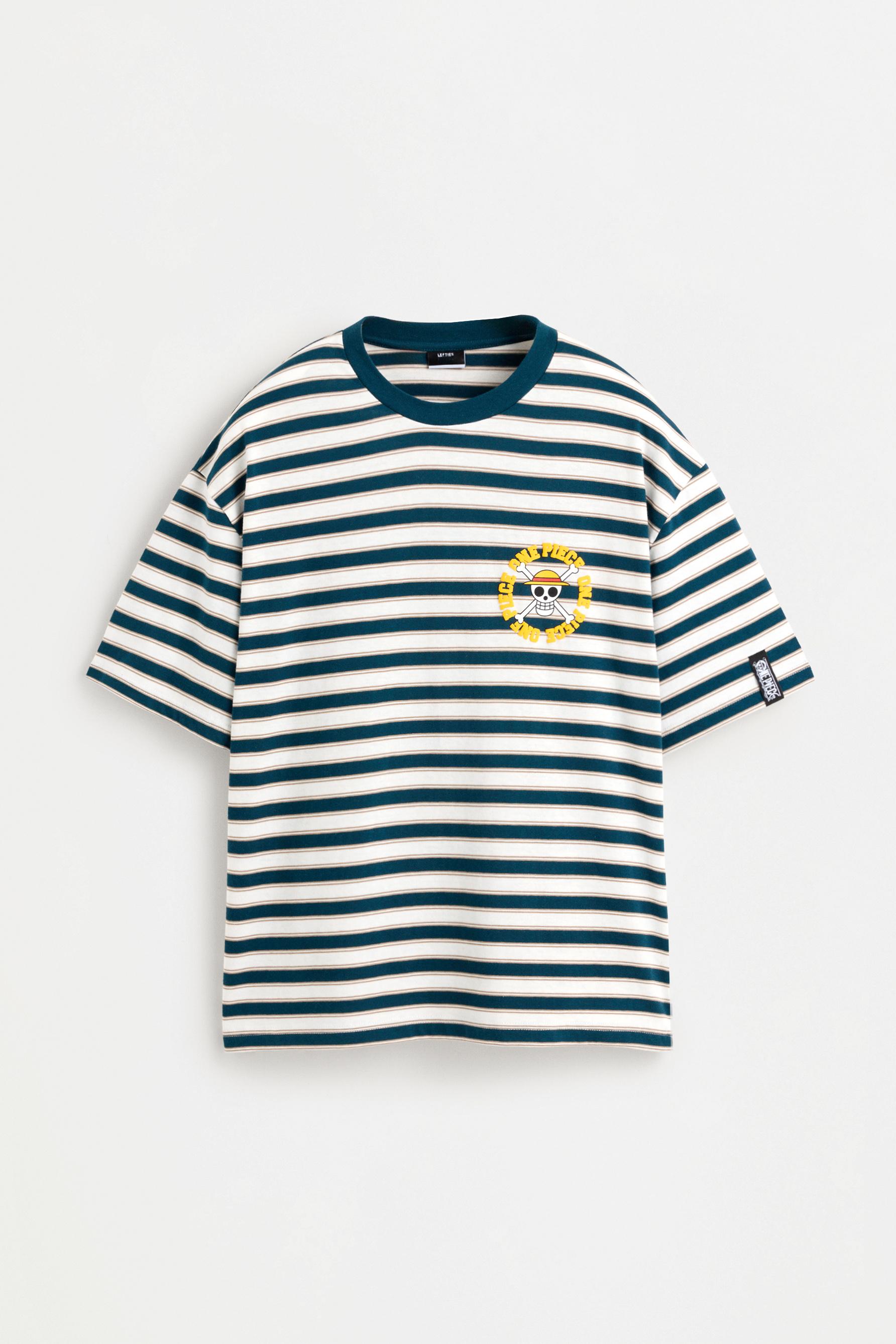 One Piece ©Bird Studio Striped T-shirt — DARK GREEN