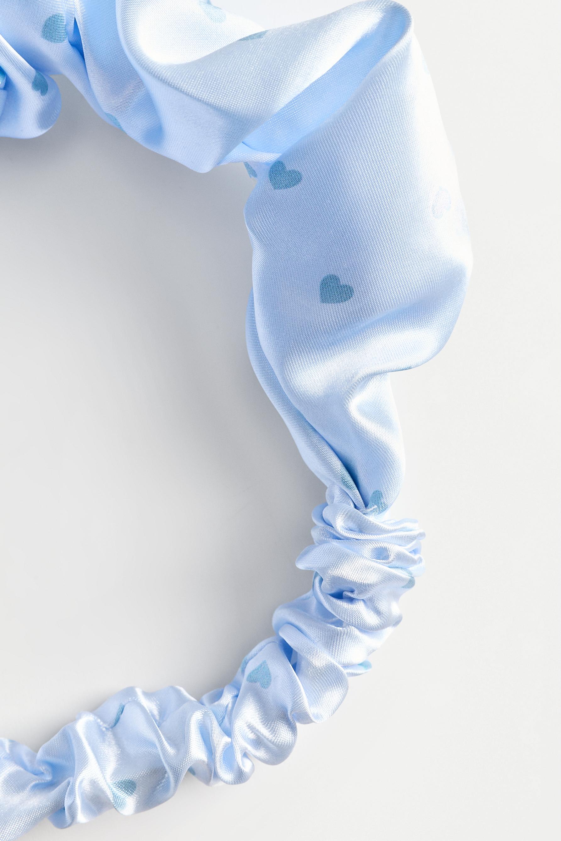 Heart print beauty headband — PASTEL BLUE