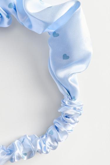Heart print beauty headband — PASTEL BLUE 3