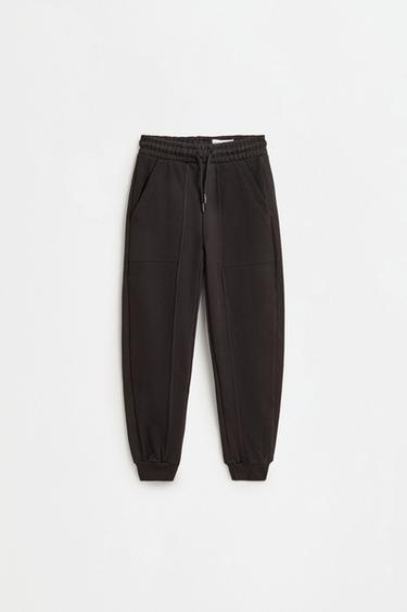 Ottoman plush joggers — BLACK 1