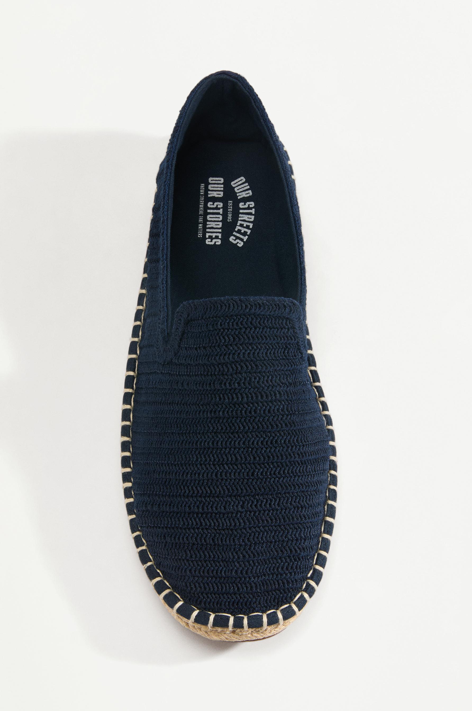 Crochet jute effect espadrilles — NAVY BLUE