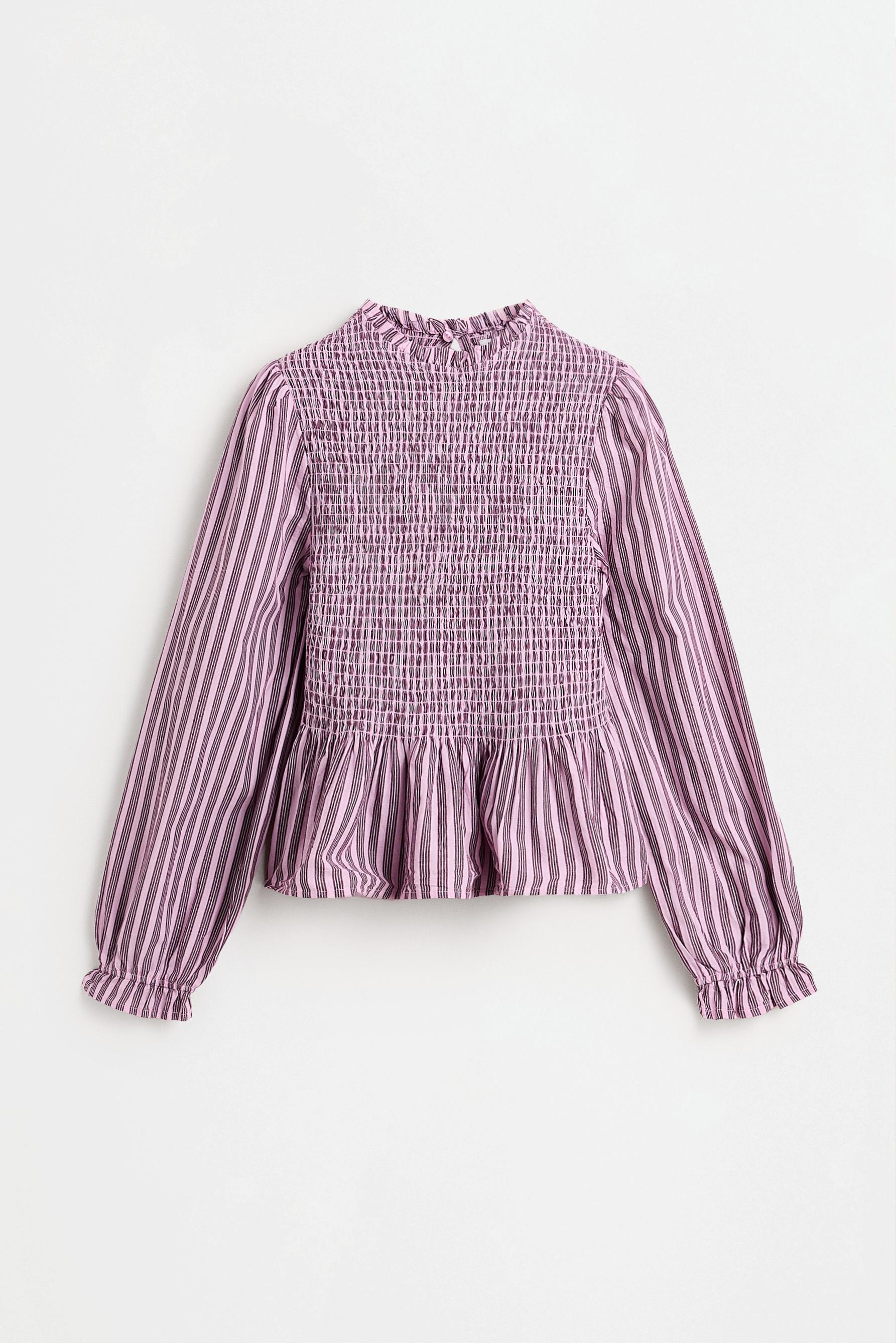 Smocked blouse — STRIPED