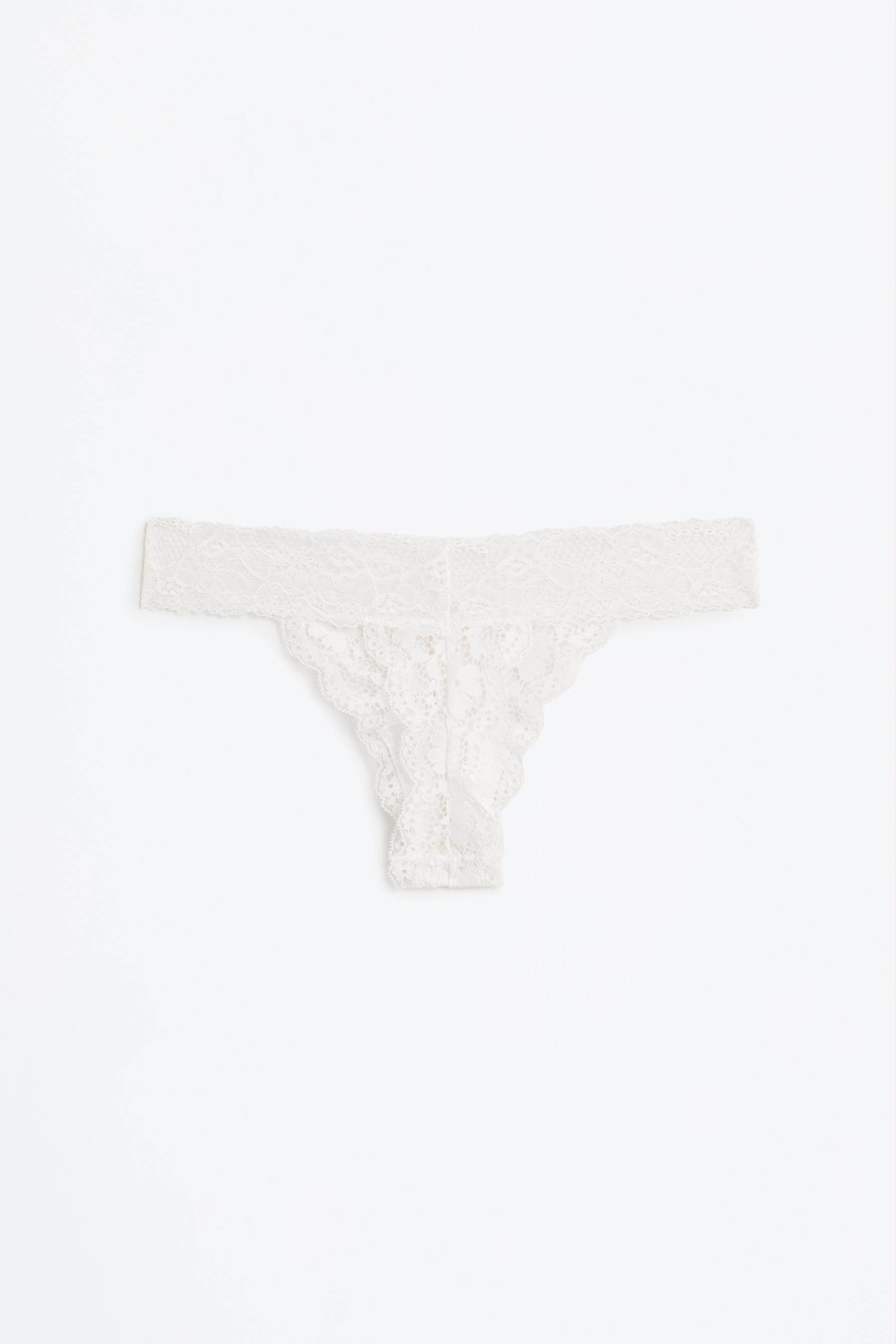 Lace thong — WHITE