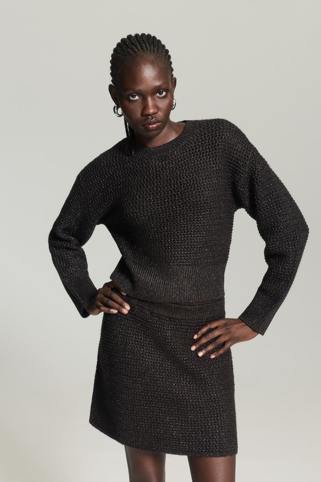 Metallic knit sweater