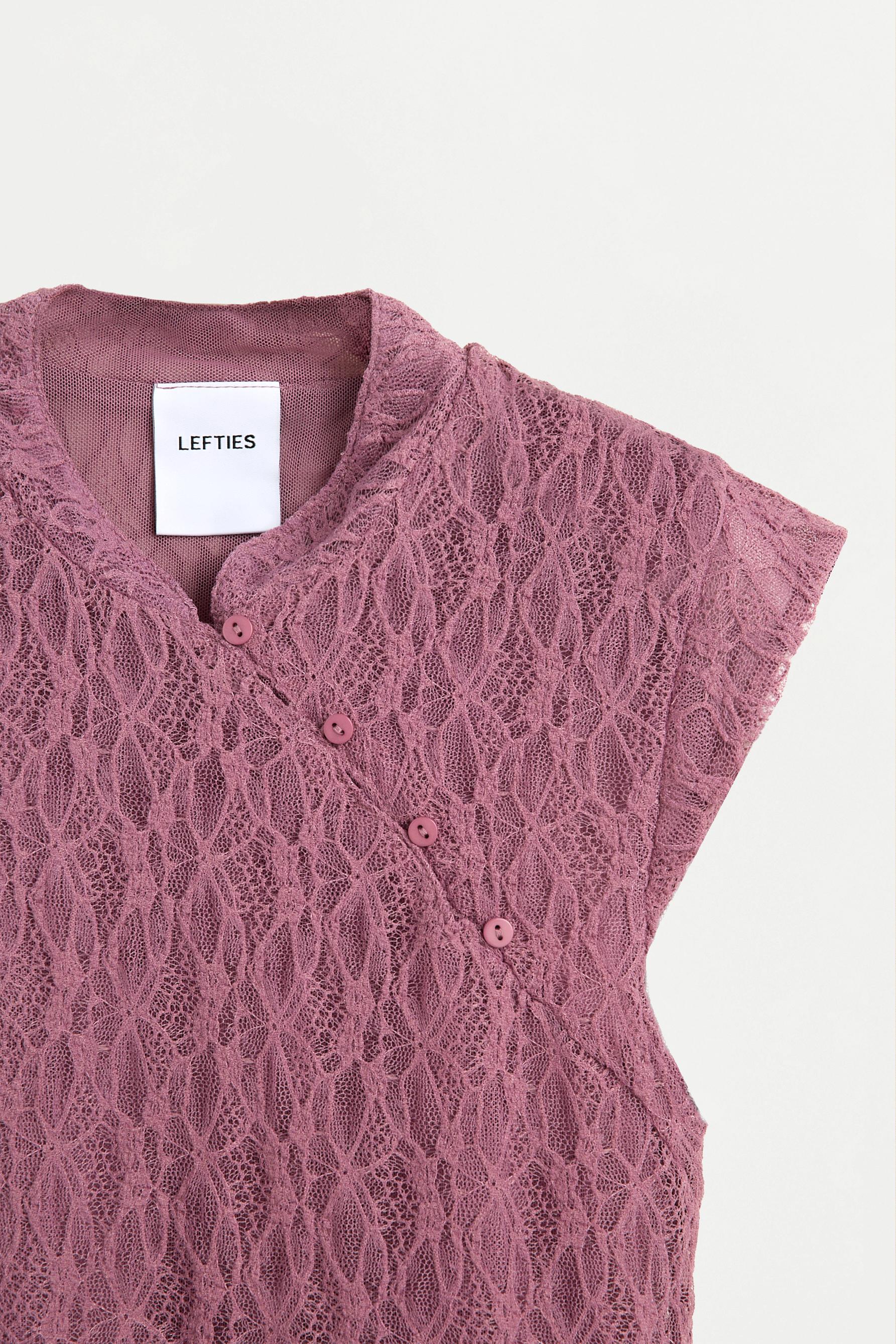 Lace qipao top — DARK MAUVE