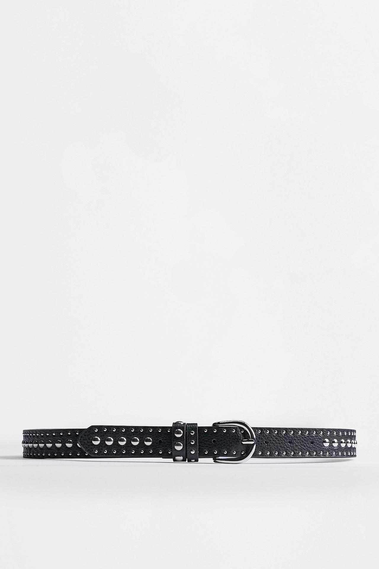 Wide studded belt — BLACK