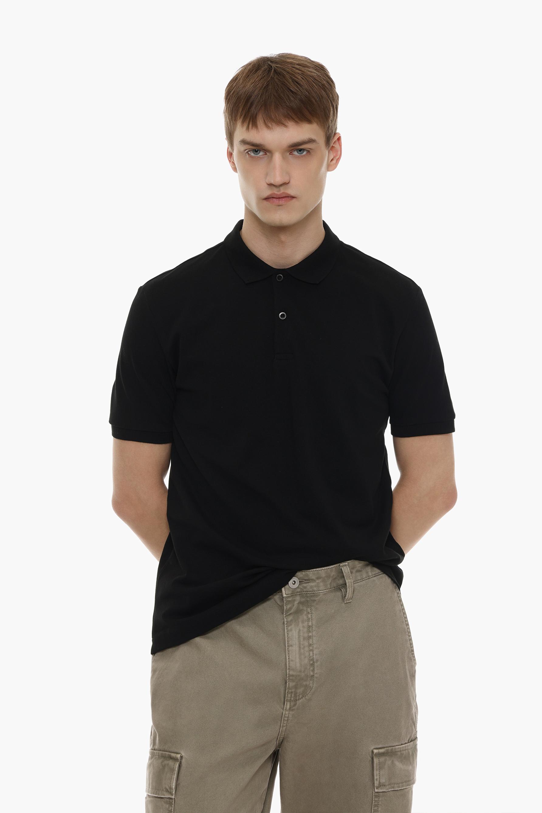 Basic polo shirt — BLACK