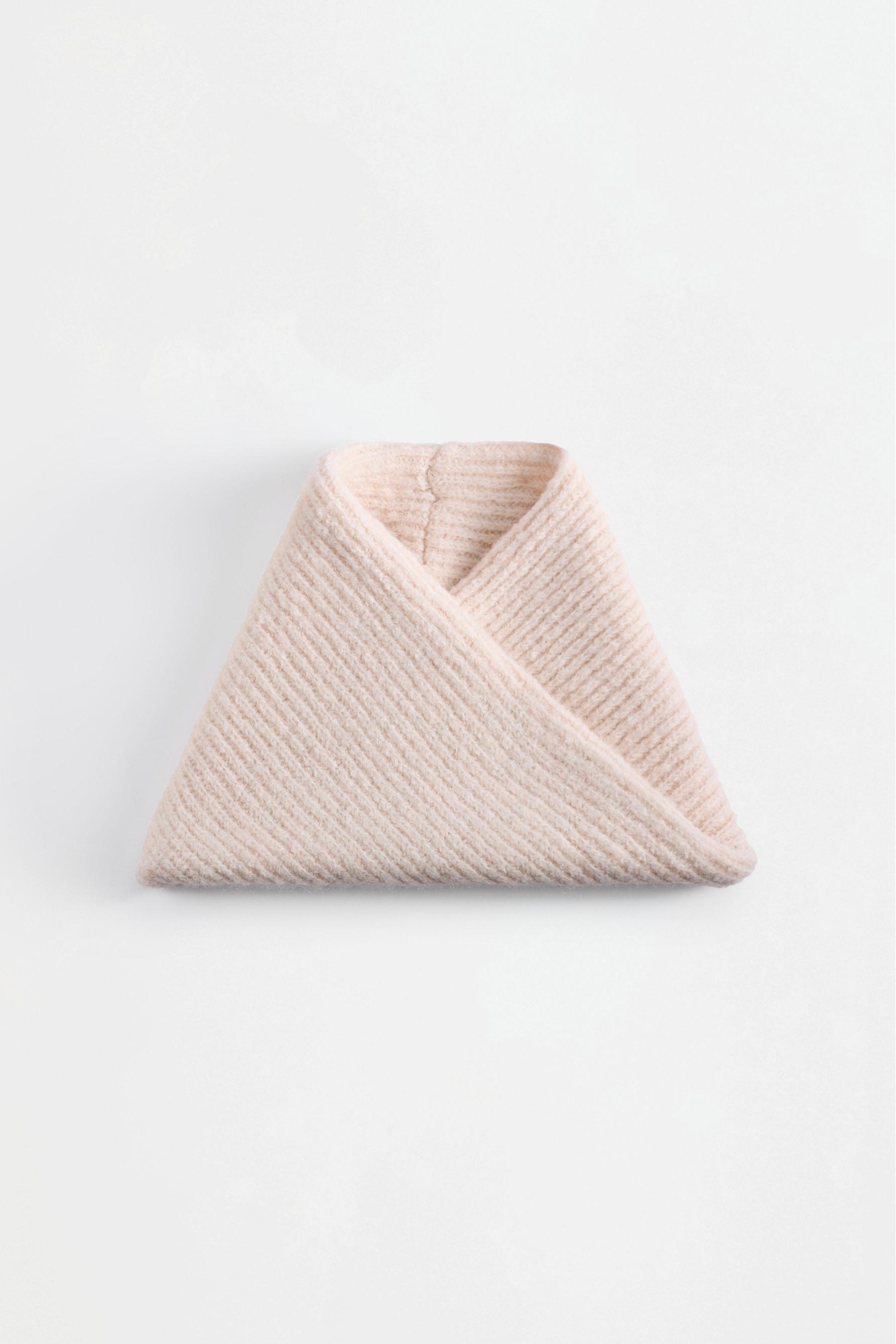 Ribbed knit snood — LIGHT BEIGE