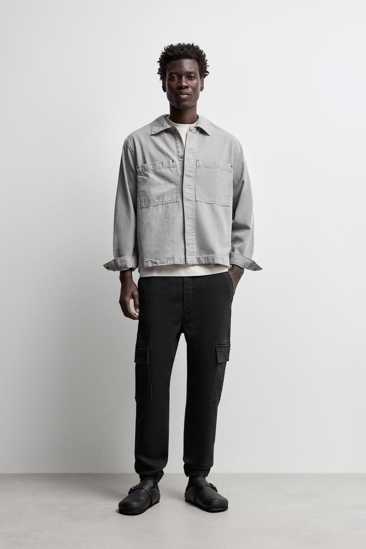 Cargo jogger jeans — BLACK