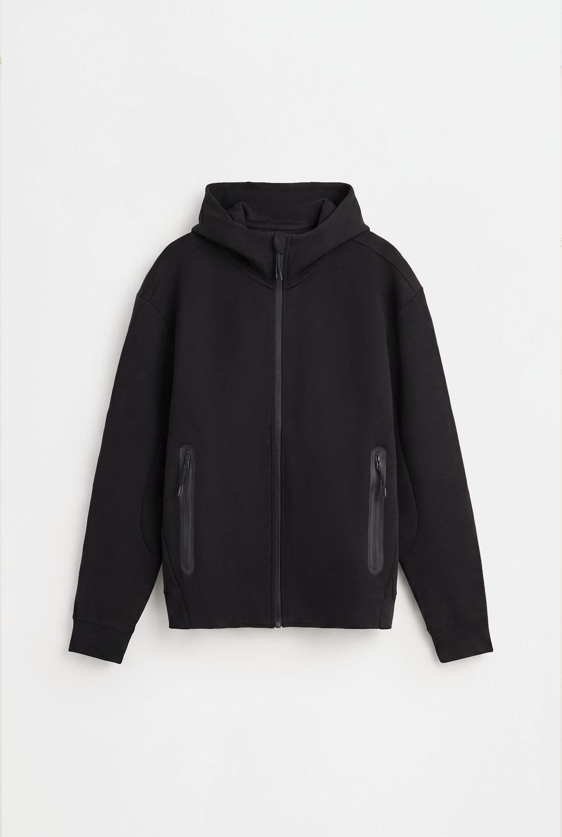Interlock zip hoodie — BLACK