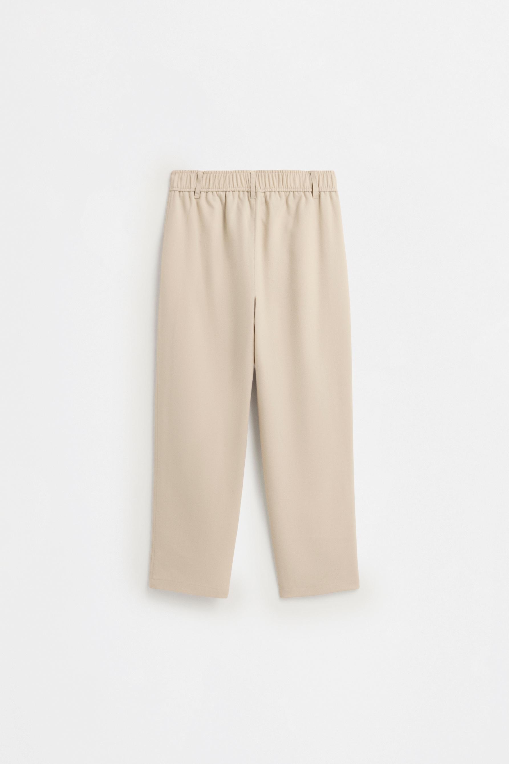 Tailored fit pleated trousers — SAND