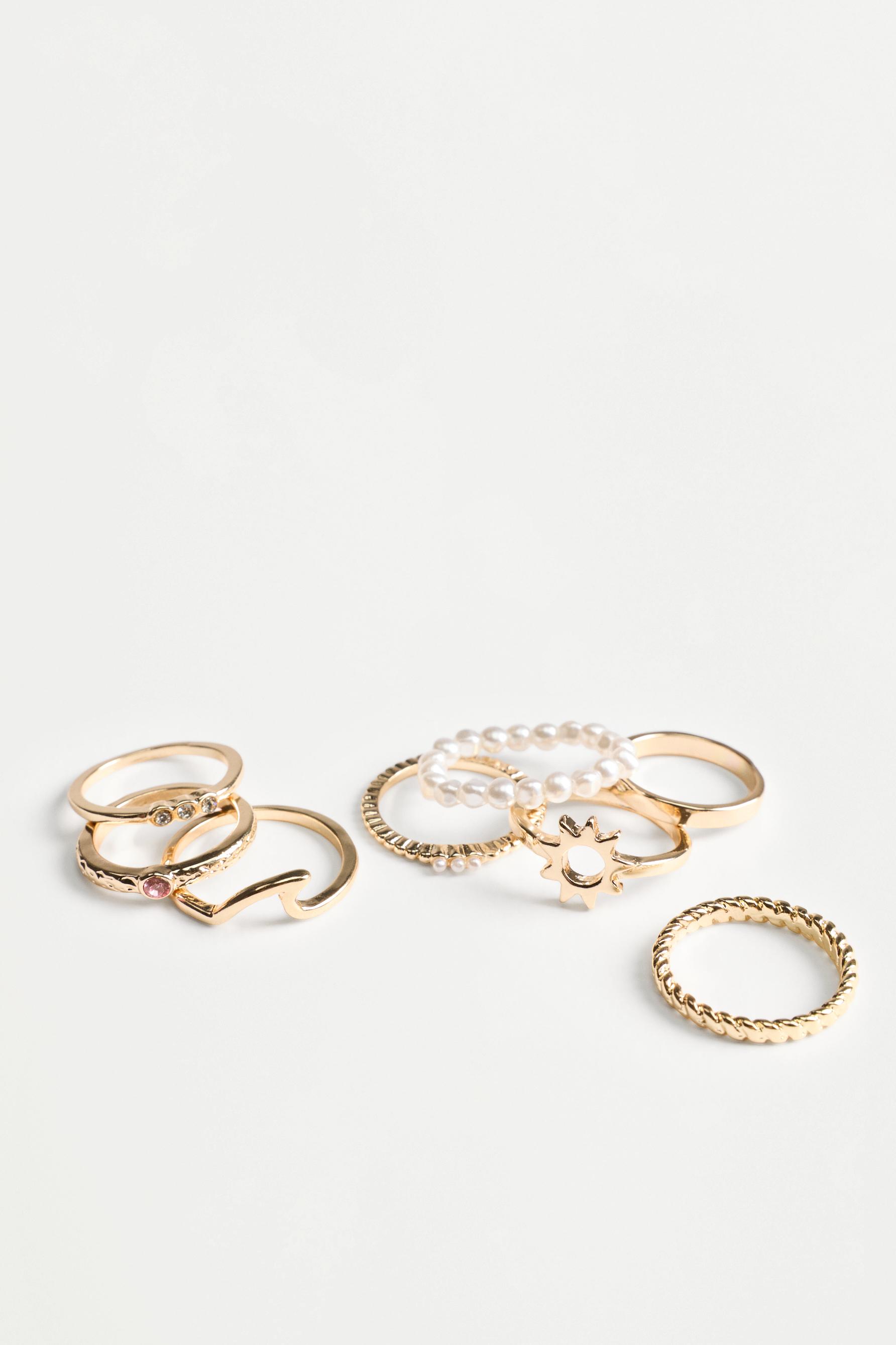 Contrast Rings (8-Pack) — GOLD