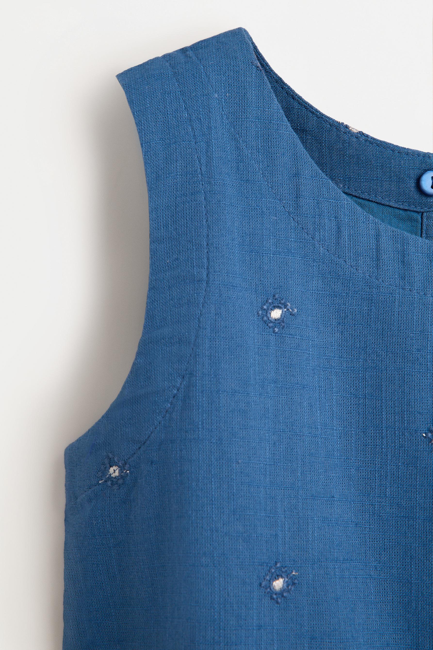 Embroidered top with shiny details — INK BLUE
